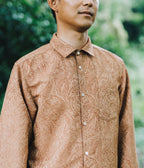 // slash collar shirt - orange beige - 【12月下旬〜1月中旬お届け予定】