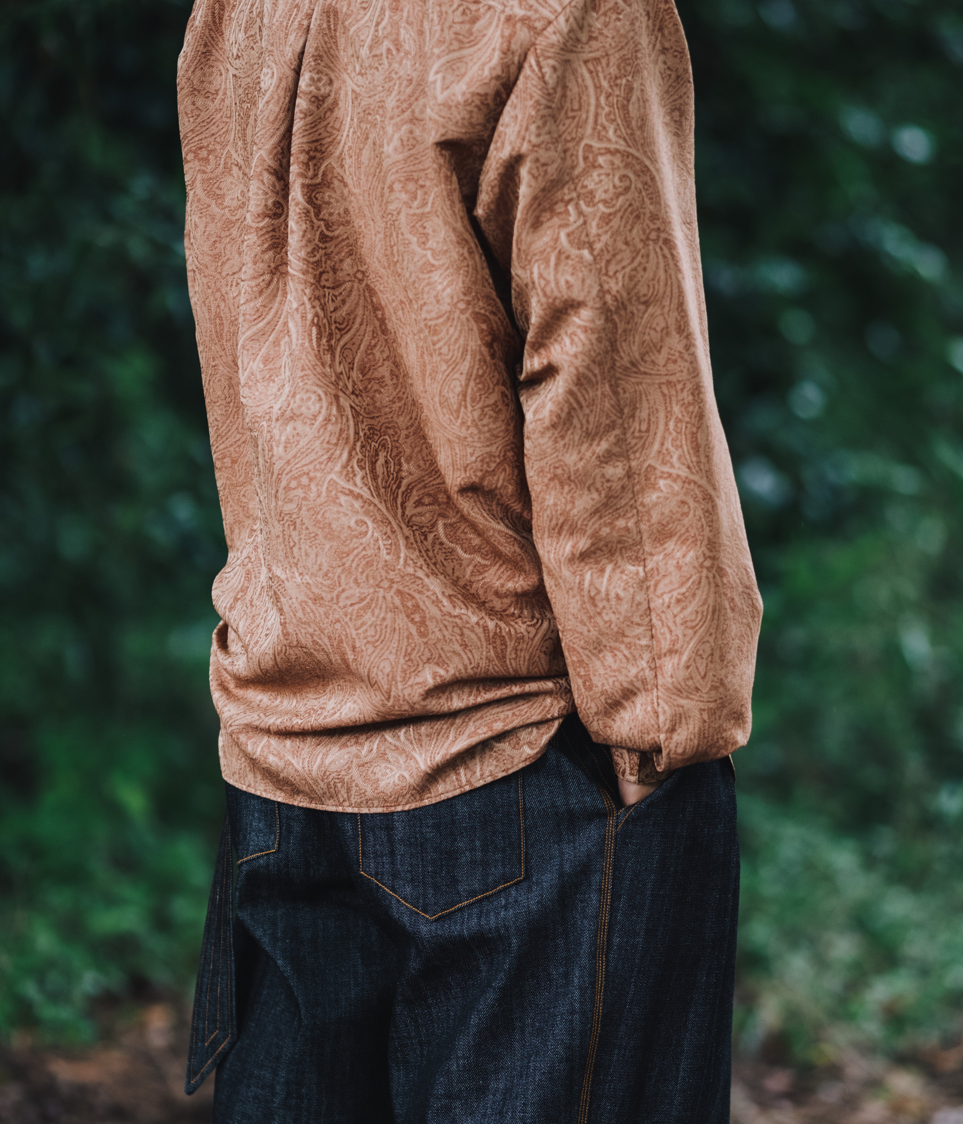 // slash collar shirt - orange beige - 【12月下旬〜1月中旬お届け予定】