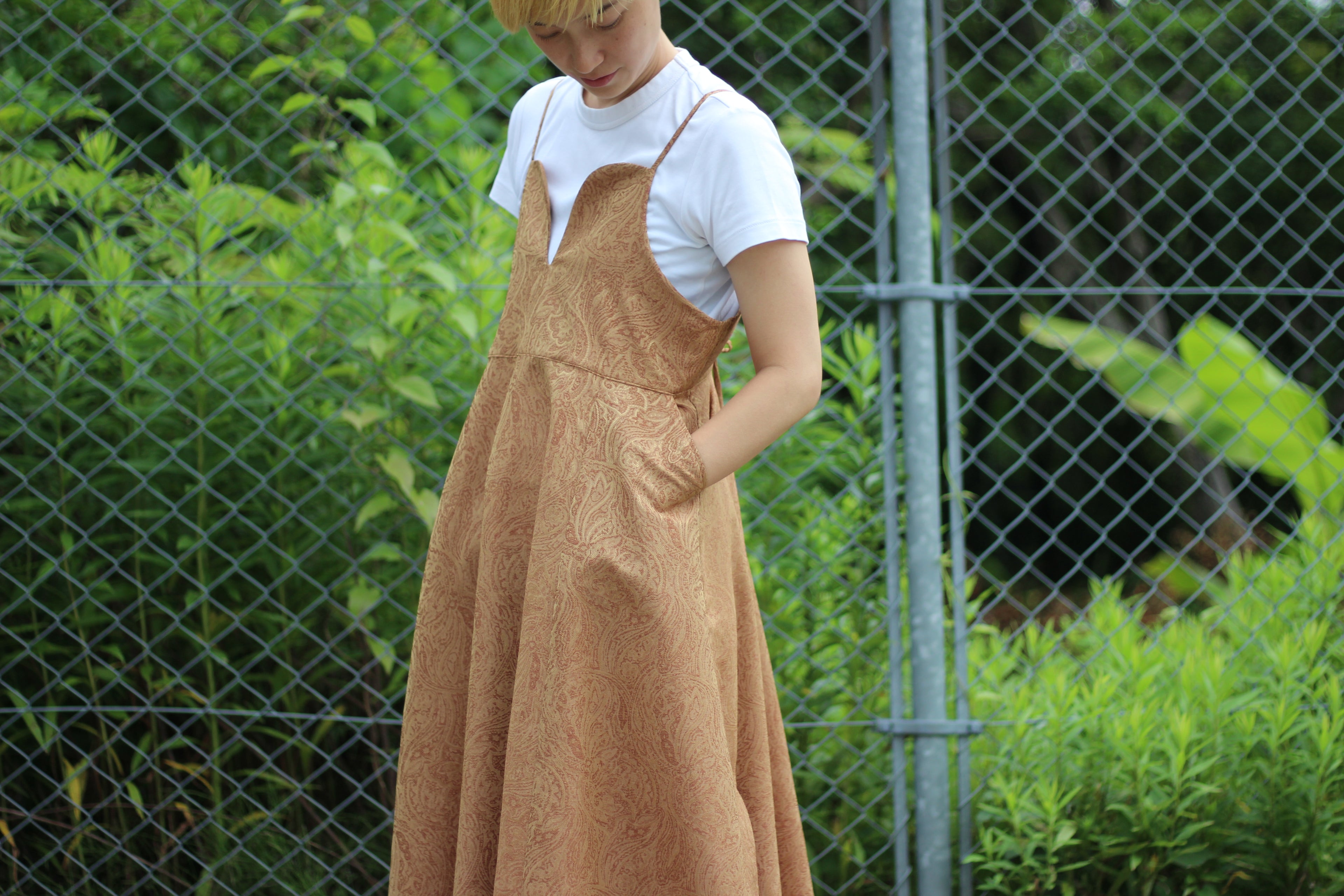 // vase camisole dress - orange beige - 【12月下旬〜1月中旬お届け予定】