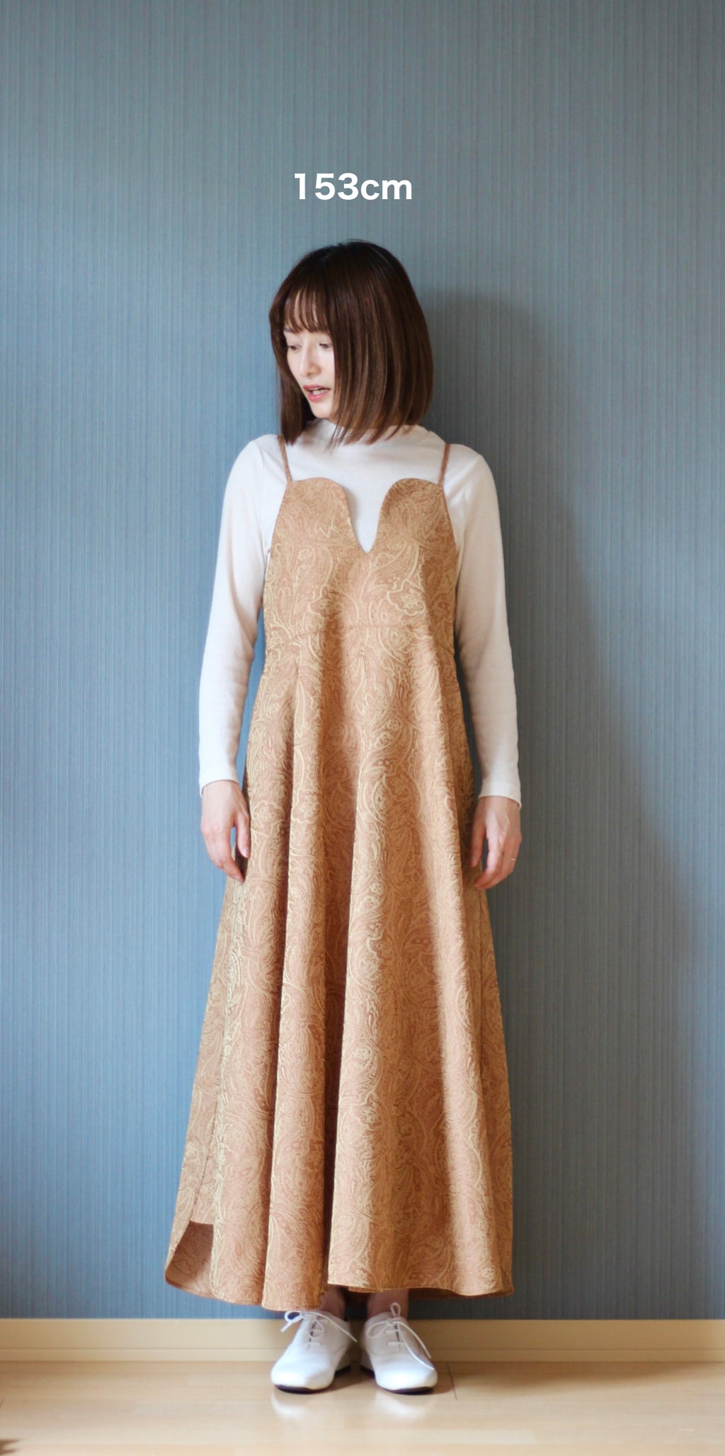 // vase camisole dress - orange beige - 【12月下旬〜1月中旬お届け予定】