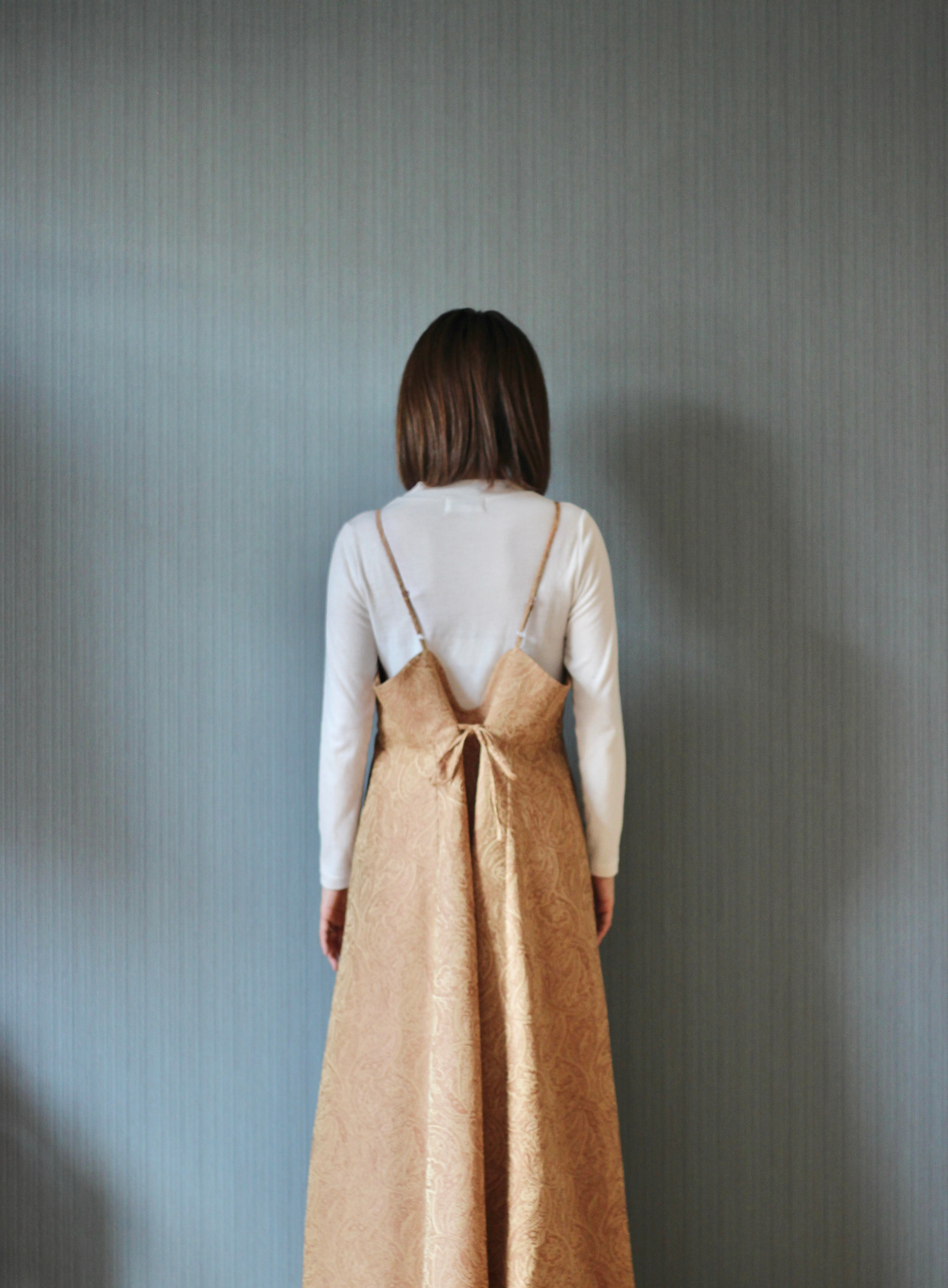 // vase camisole dress - orange beige - 【12月下旬〜1月中旬お届け予定】