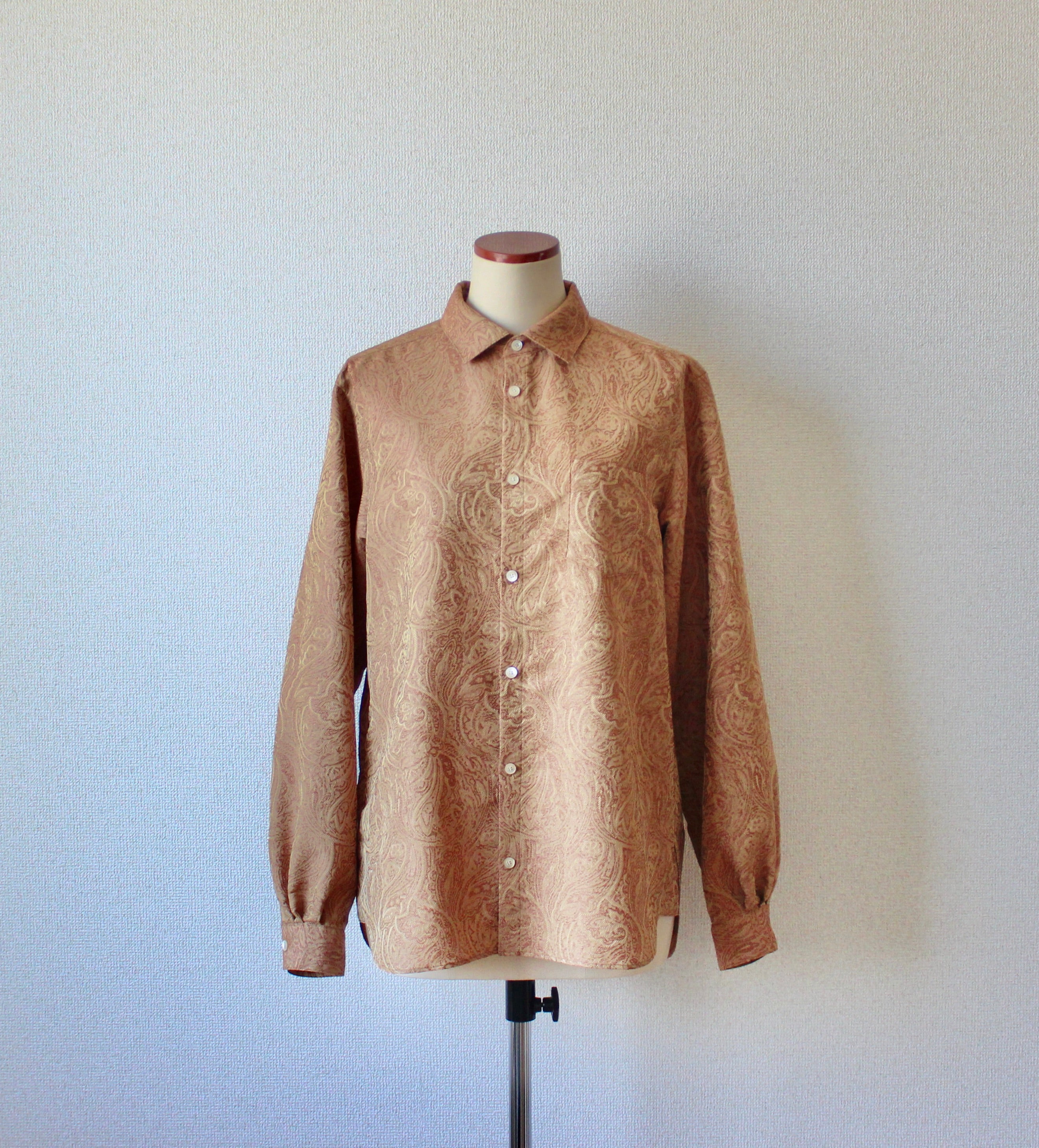 // slash collar shirt - orange beige - 【10月中旬〜下旬お届け予定】