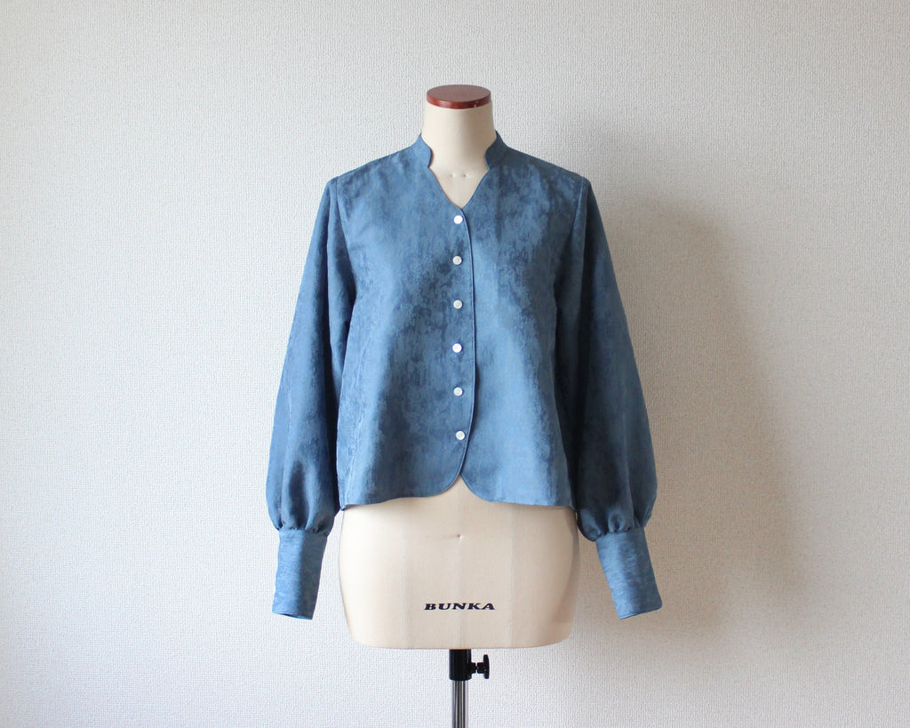 【遠隔試着】// slide collar blouse - clear blue -