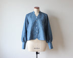 【遠隔試着】// slide collar blouse - clear blue -