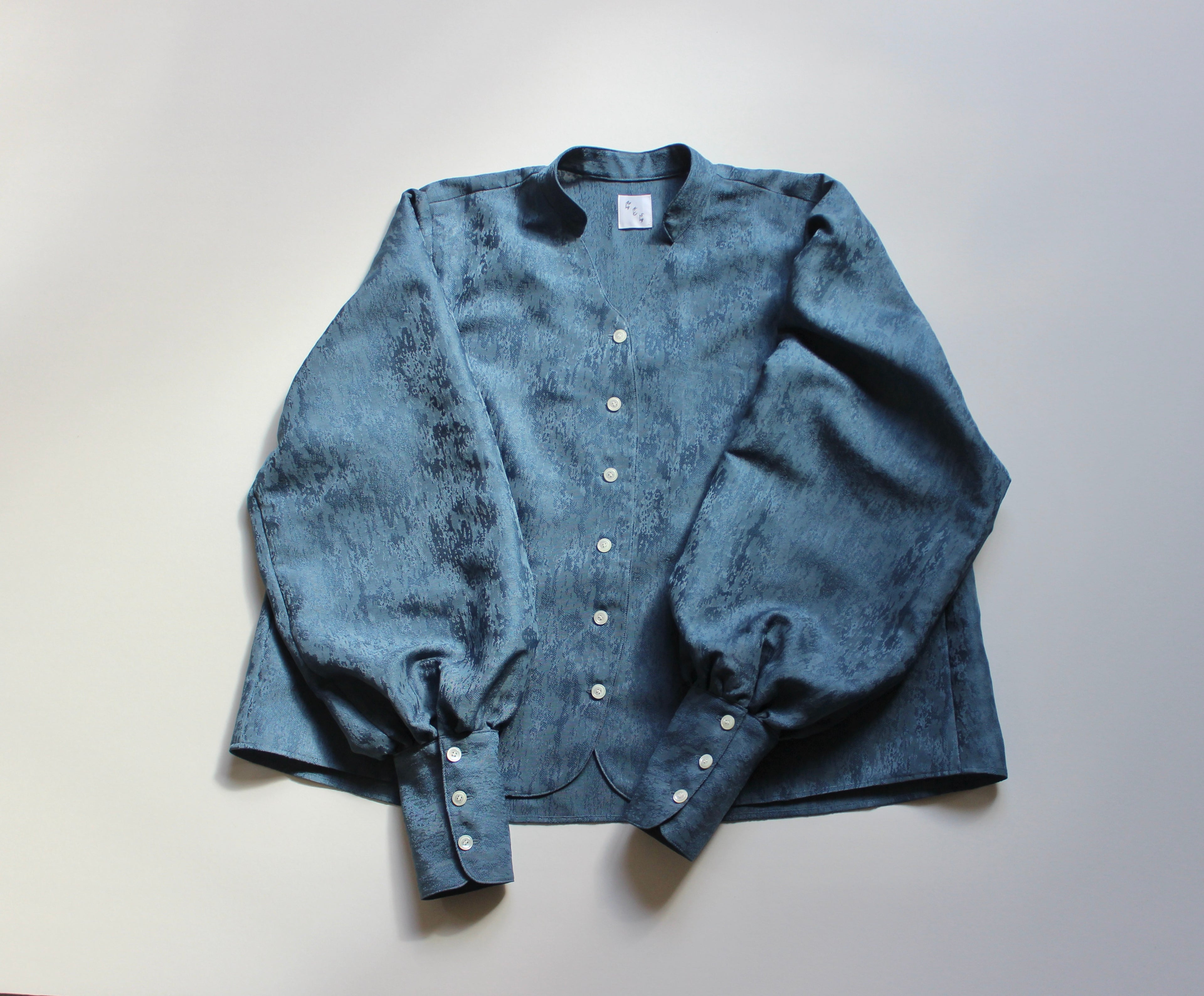 // slide collar blouse - clear blue - 【10月中旬〜下旬お届け予定】