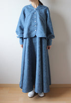 【遠隔試着】// slide collar blouse - clear blue -