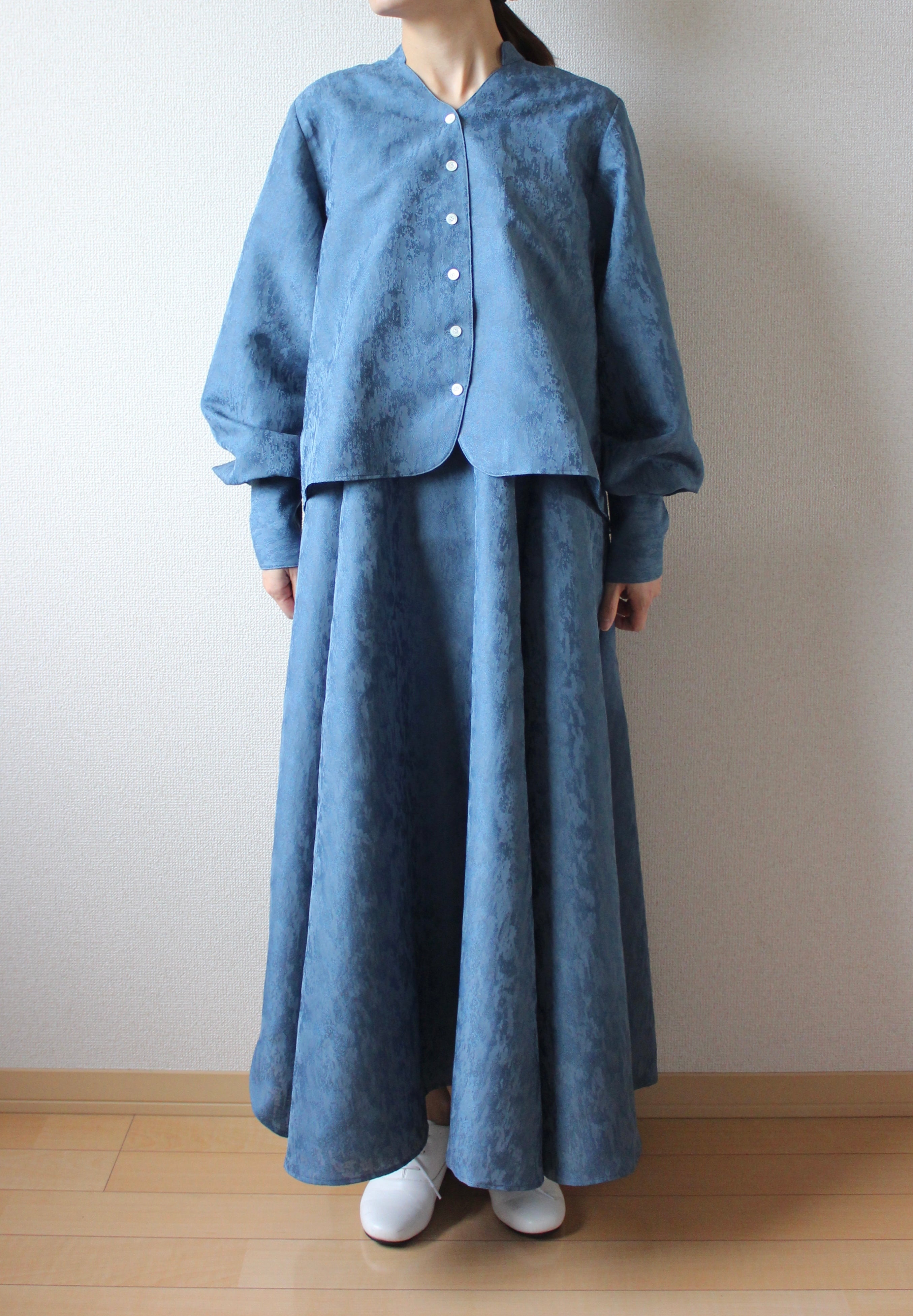 【遠隔試着】// slide collar blouse - clear blue -