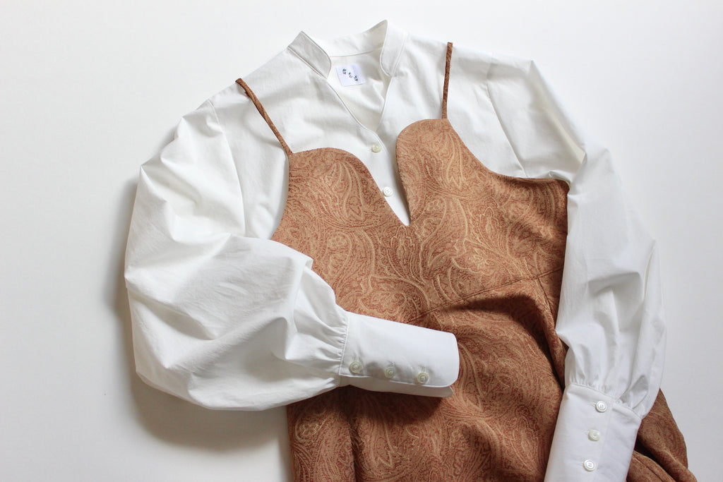 【遠隔試着】// slide collar blouse - white -