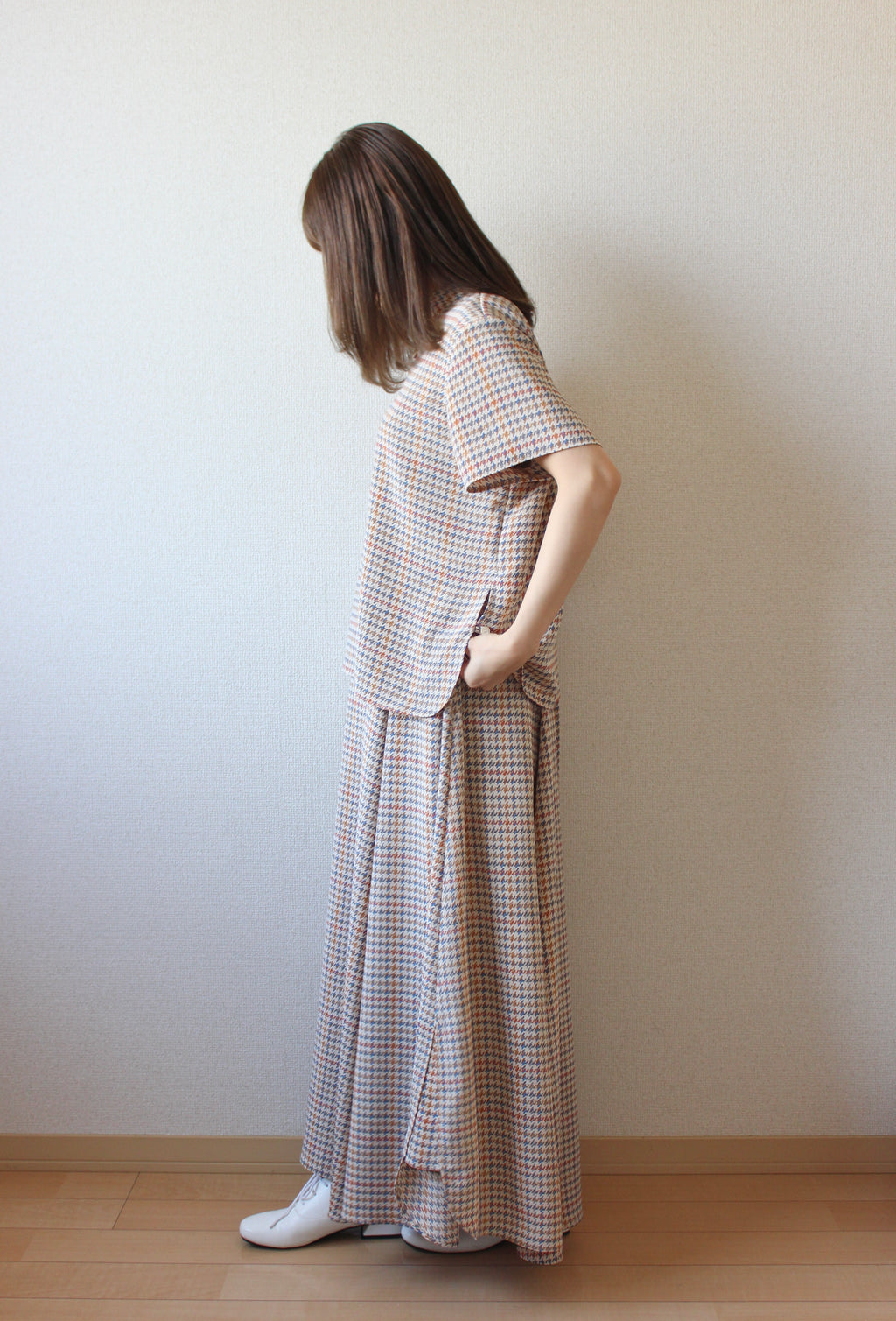 【遠隔試着】// gourd neck blouse - houndstooth -