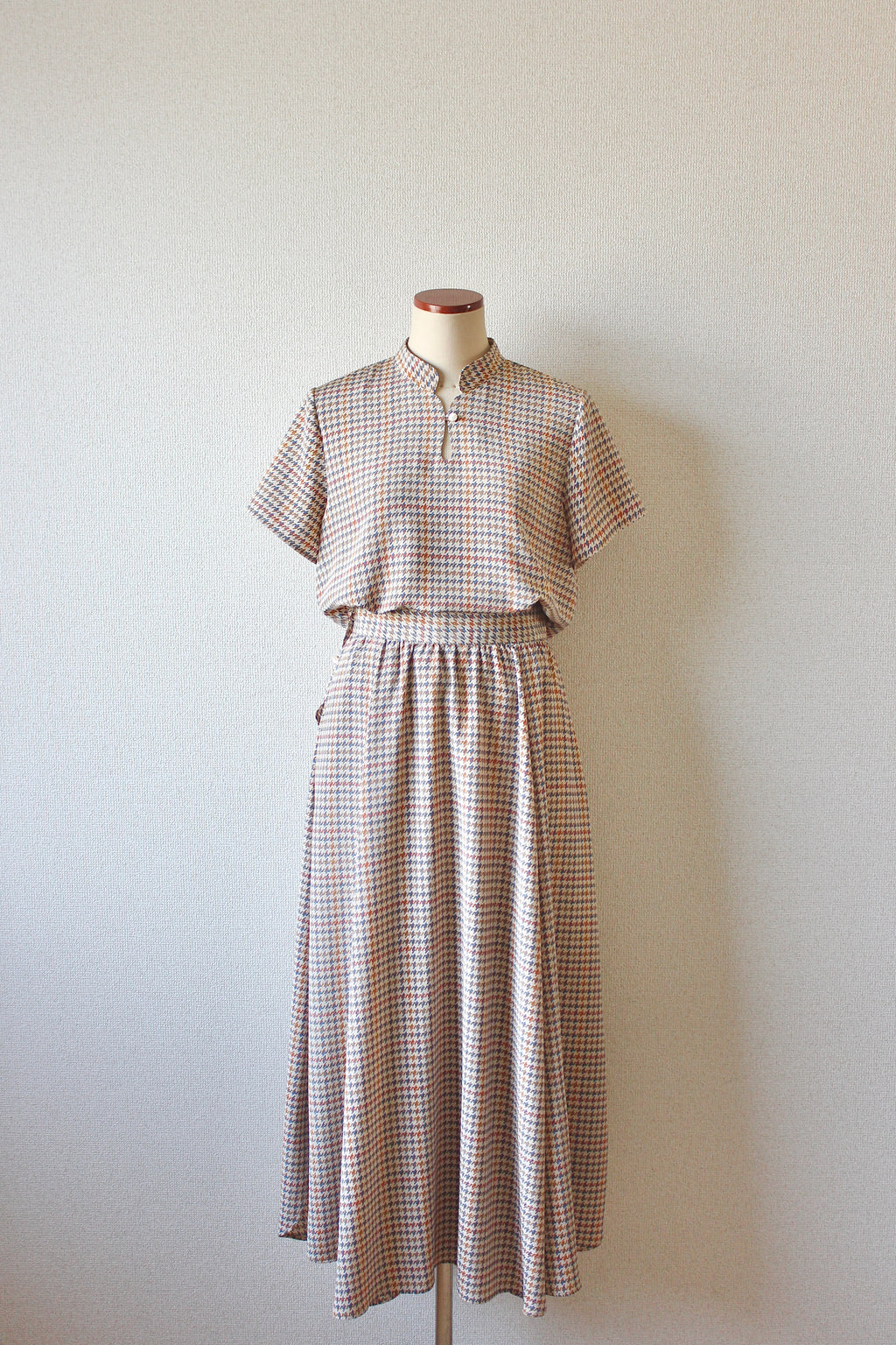 【遠隔試着】// gourd neck blouse - houndstooth -