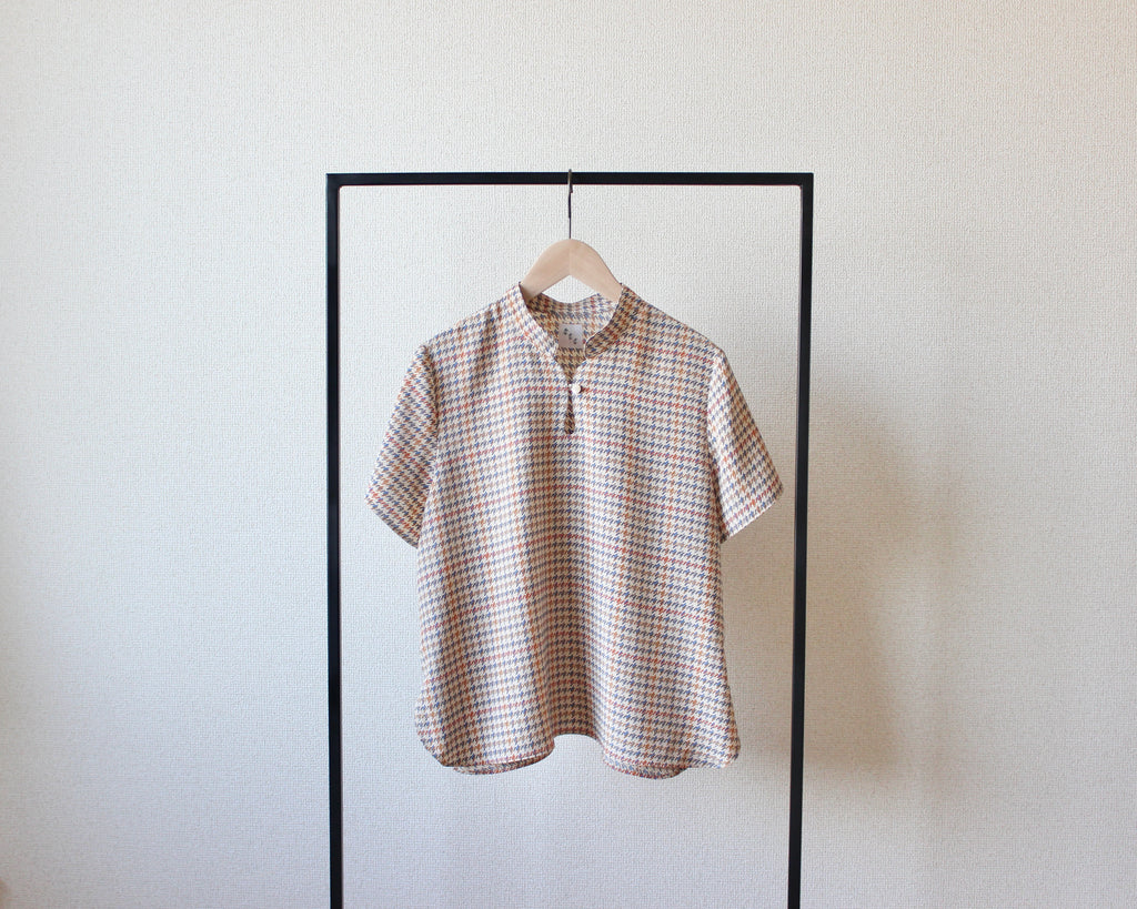 【遠隔試着】// gourd neck blouse - houndstooth -