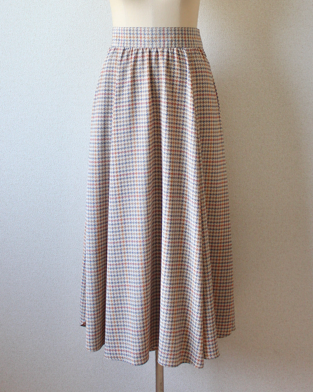 【遠隔試着】// side round flare skirt - houndstooth -