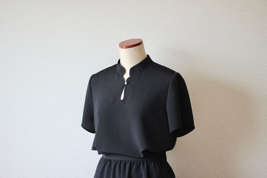 【遠隔試着】// gourd neck blouse - black -