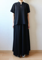 【遠隔試着】// gourd neck blouse - black -
