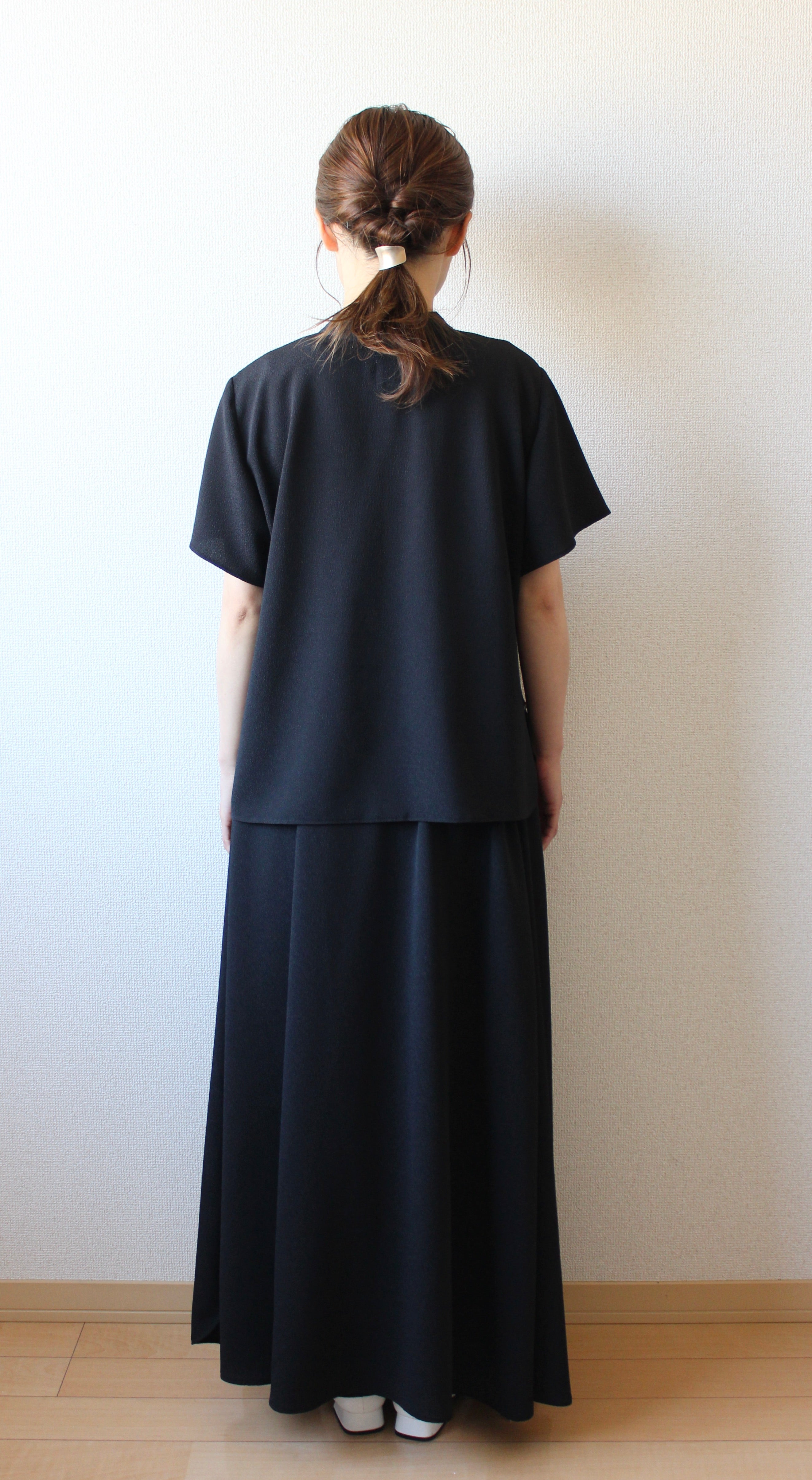 【遠隔試着】// gourd neck blouse - black -