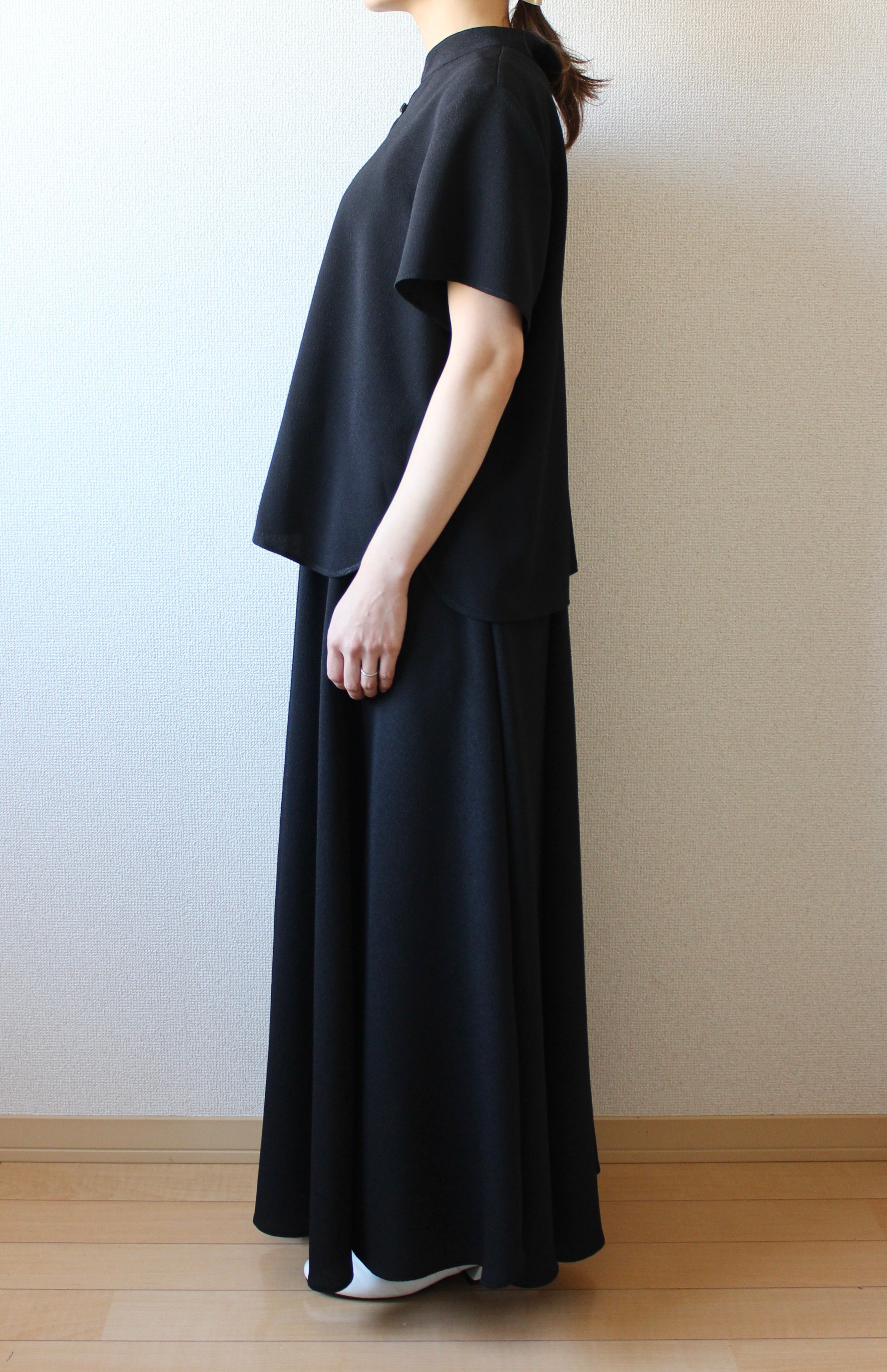 【遠隔試着】// gourd neck blouse - black -