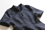 // gourd neck one piece - navy - 【12月下旬〜1月中旬お届け予定】