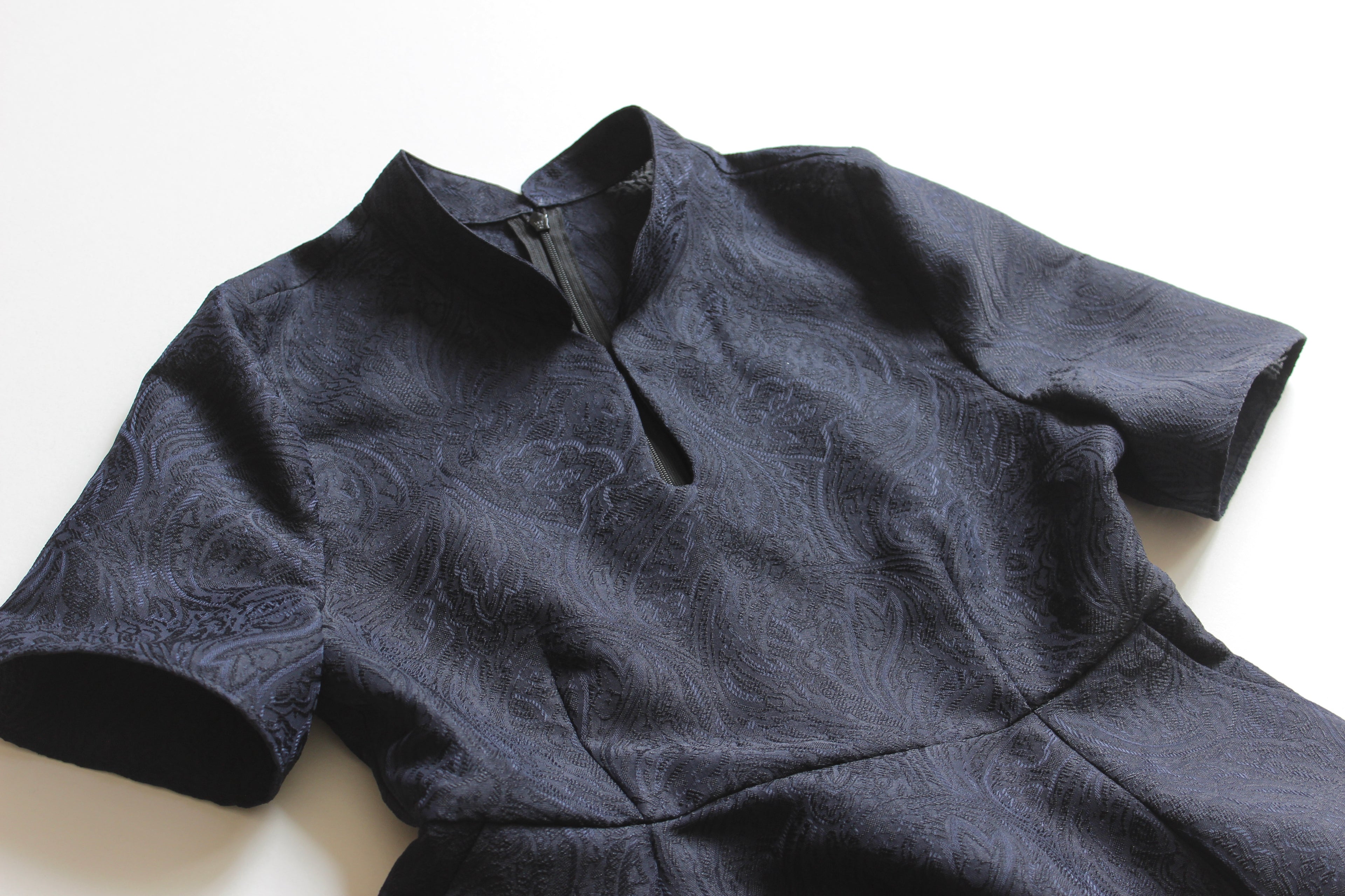 // gourd neck one piece - navy - 【12月下旬〜1月中旬お届け予定】