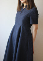 // gourd neck one piece - navy - 【12月下旬〜1月中旬お届け予定】