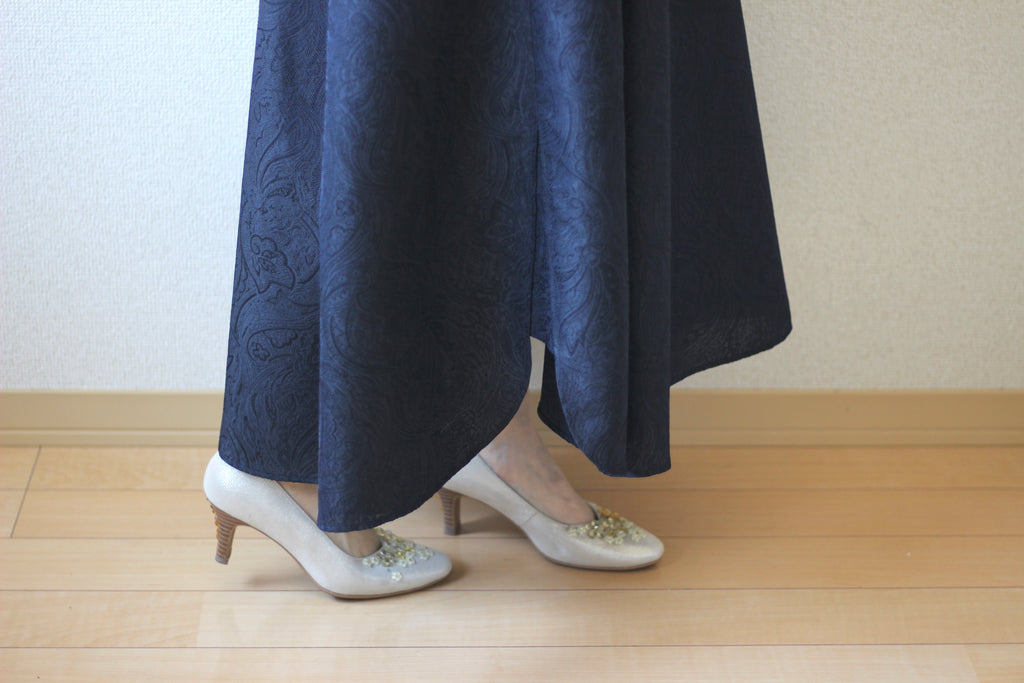 // gourd neck one piece - navy - 【12月下旬〜1月中旬お届け予定】