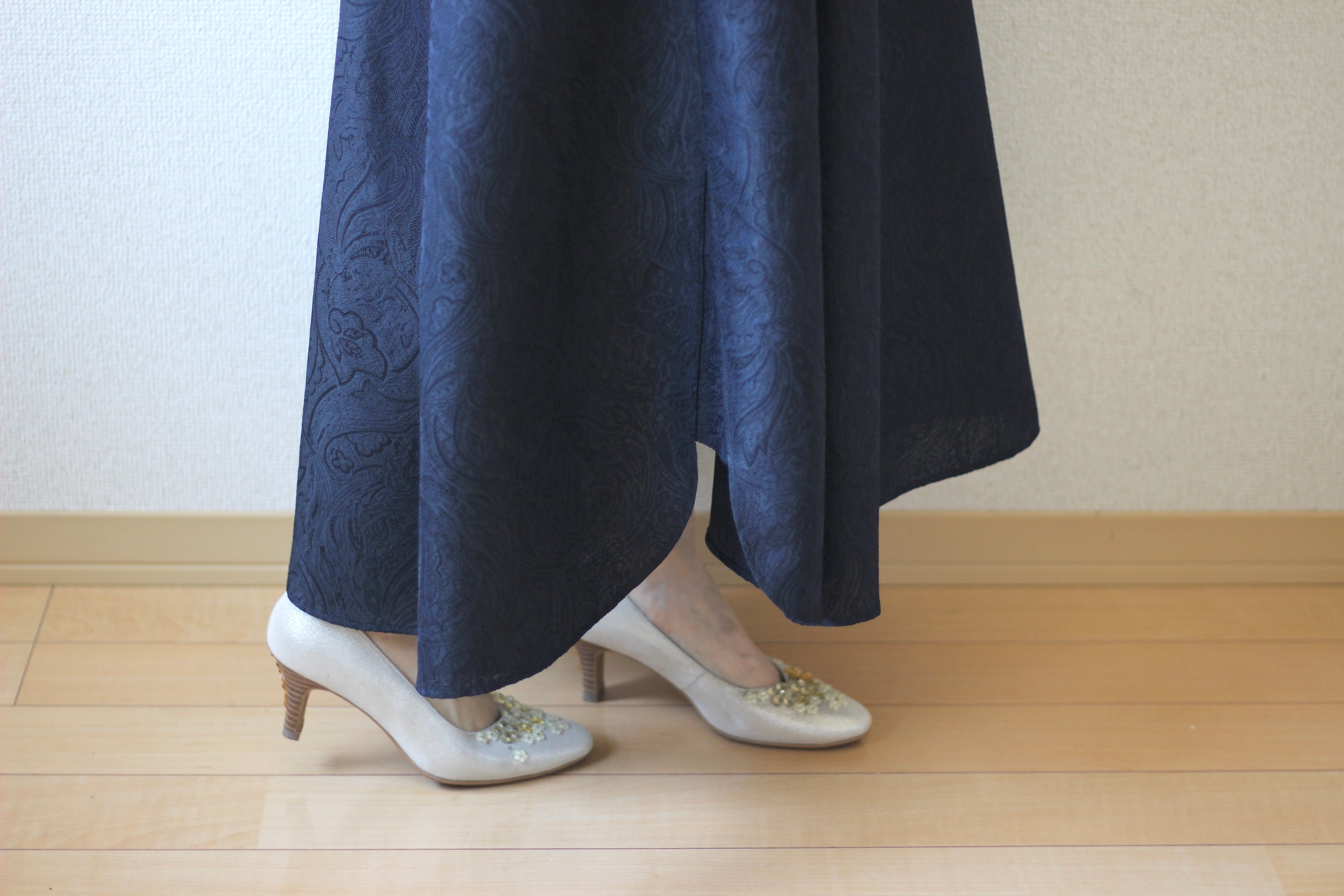 // gourd neck one piece - navy - 【12月下旬〜1月中旬お届け予定】
