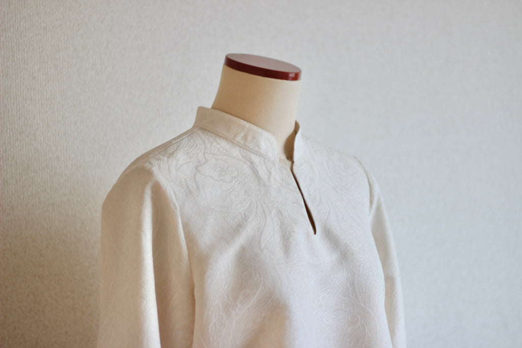 【遠隔試着】// gourd neck blouse (long sleeve)- ivory -