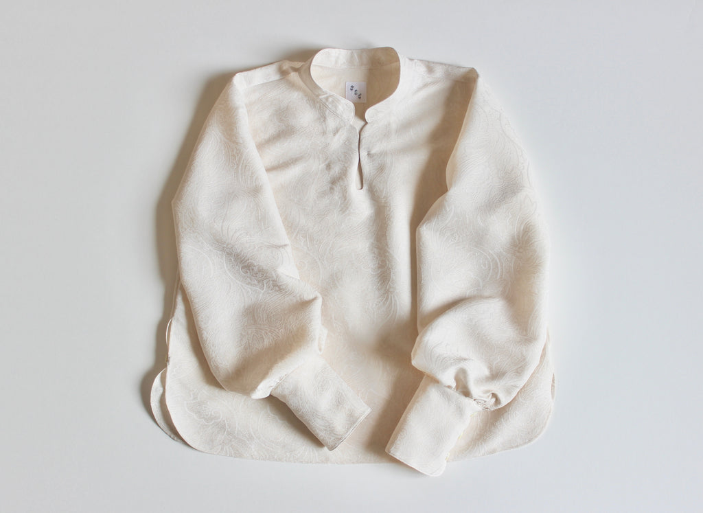 【遠隔試着】// gourd neck blouse (long sleeve)- ivory -