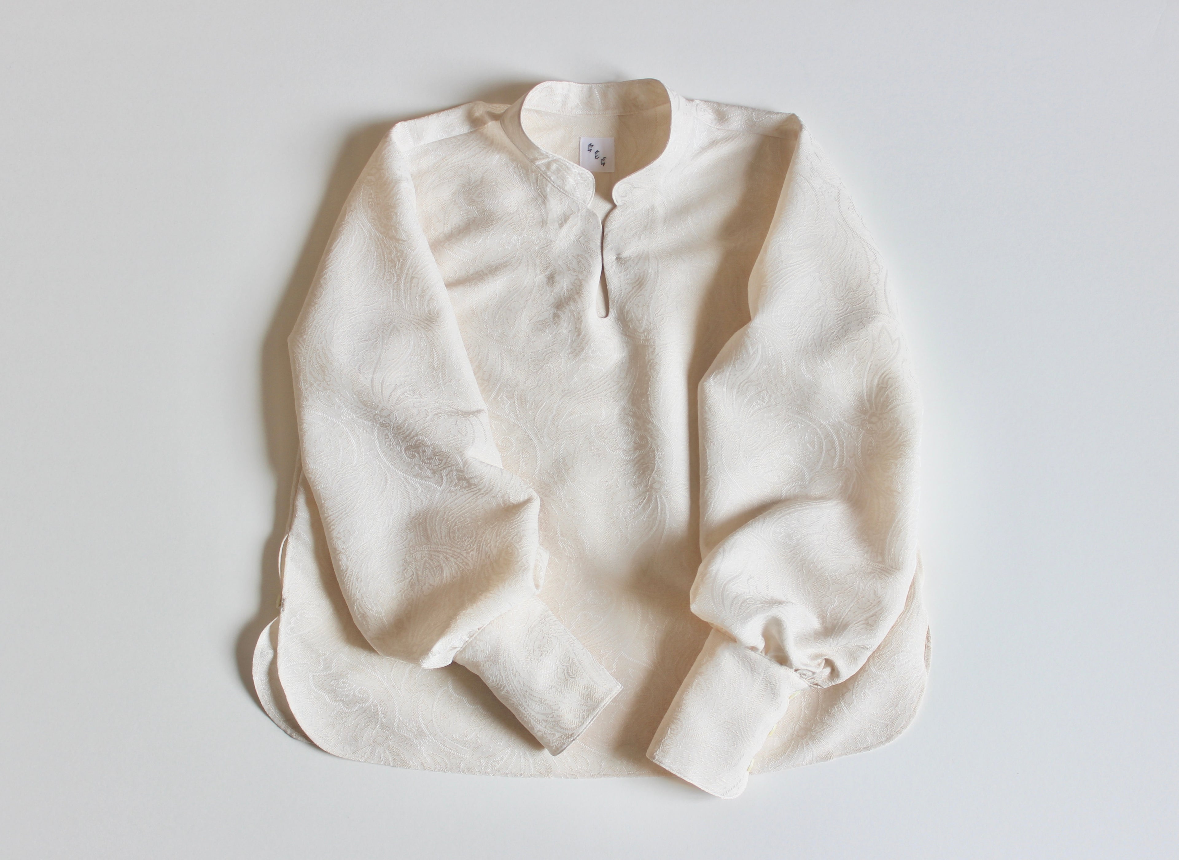 【遠隔試着】// gourd neck blouse (long sleeve)- ivory -