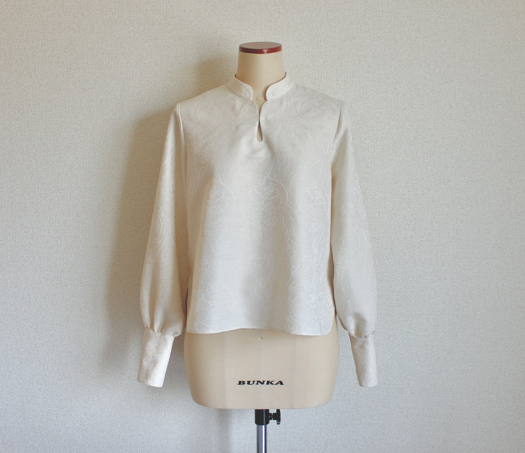 【遠隔試着】// gourd neck blouse (long sleeve)- ivory -