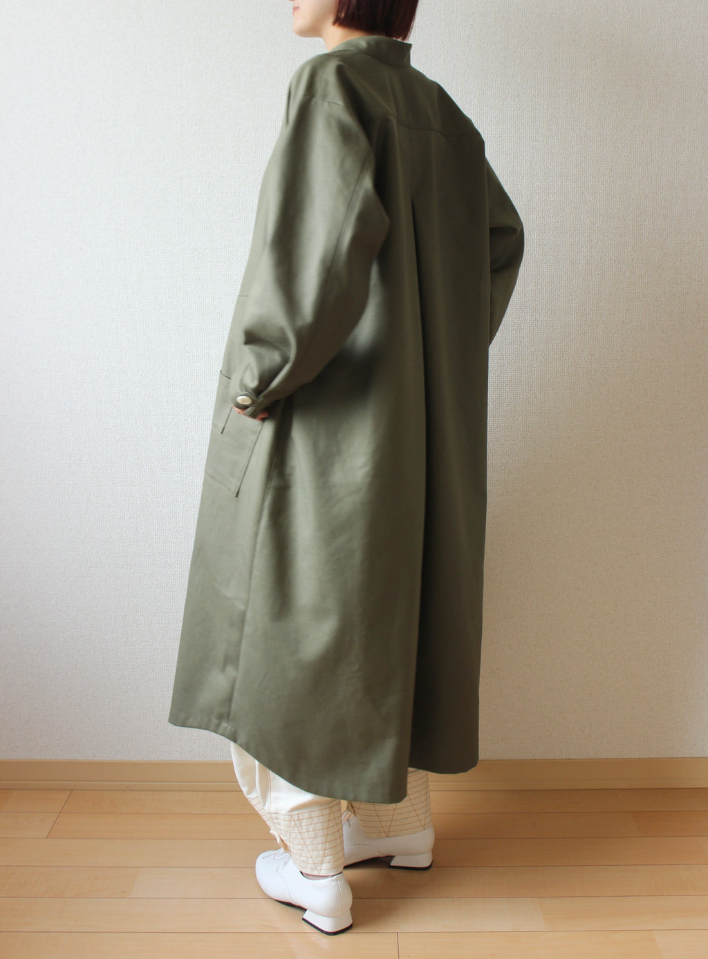 // dent neck coat - khaki - 【12月下旬〜1月中旬お届け予定】