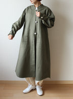 // dent neck coat - khaki - 【12月下旬〜1月中旬お届け予定】