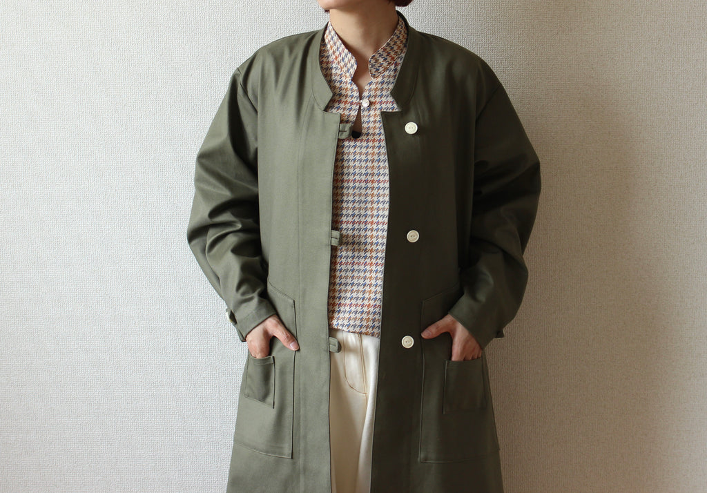 // dent neck coat - khaki - 【12月下旬〜1月中旬お届け予定】