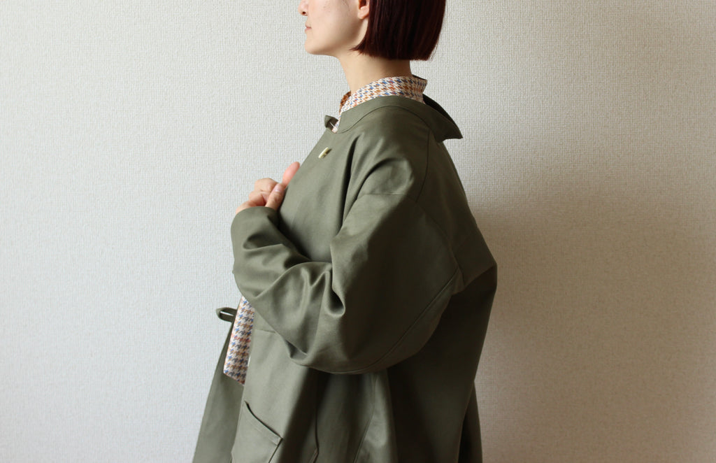 // dent neck coat - khaki - 【12月下旬〜1月中旬お届け予定】