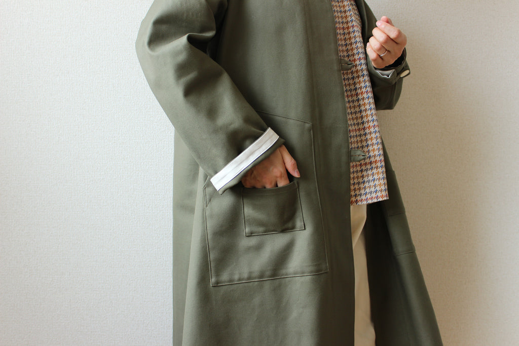 // dent neck coat - khaki - 【12月下旬〜1月中旬お届け予定】