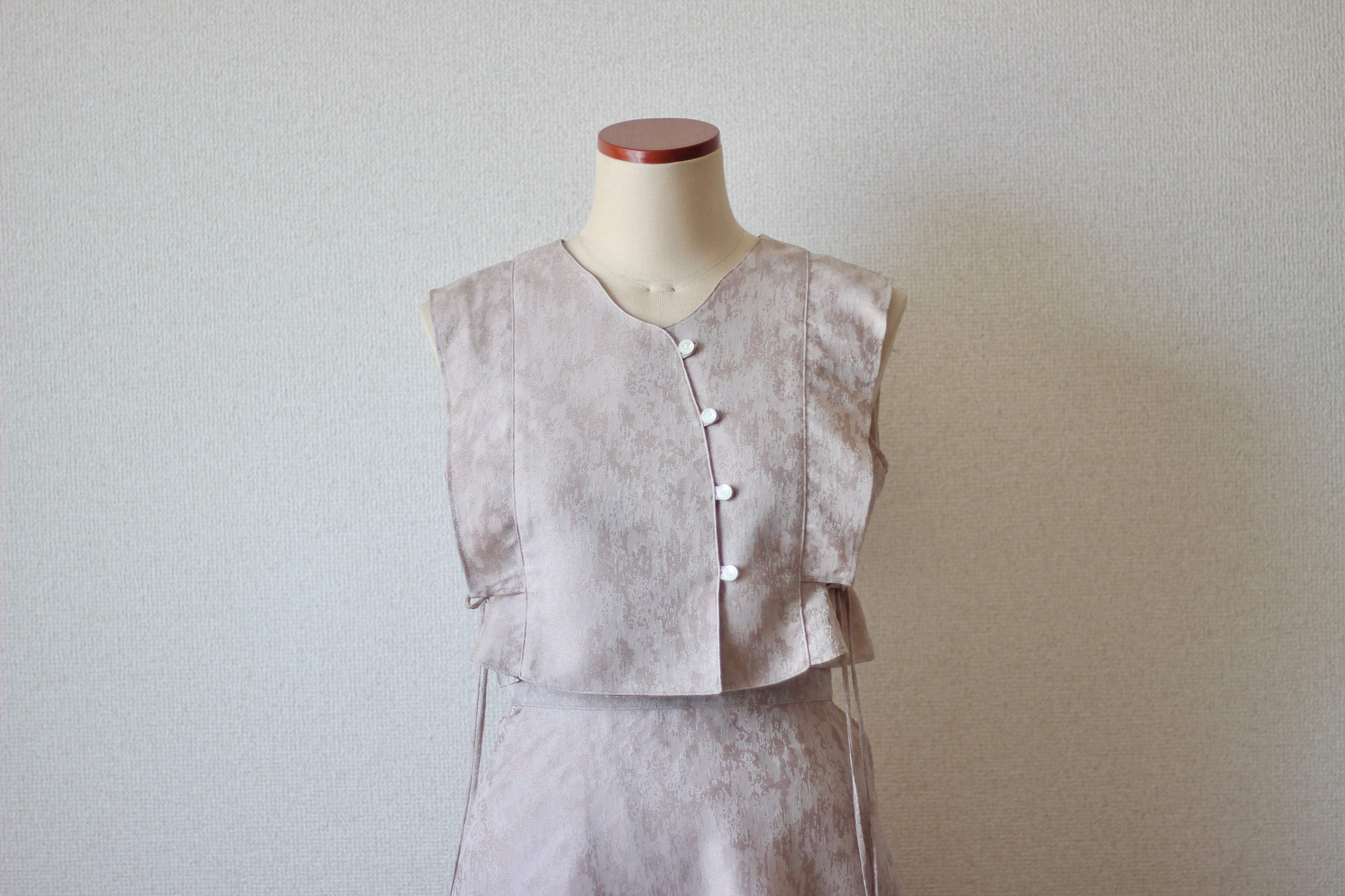【遠隔試着】// side string vest - milk tea -