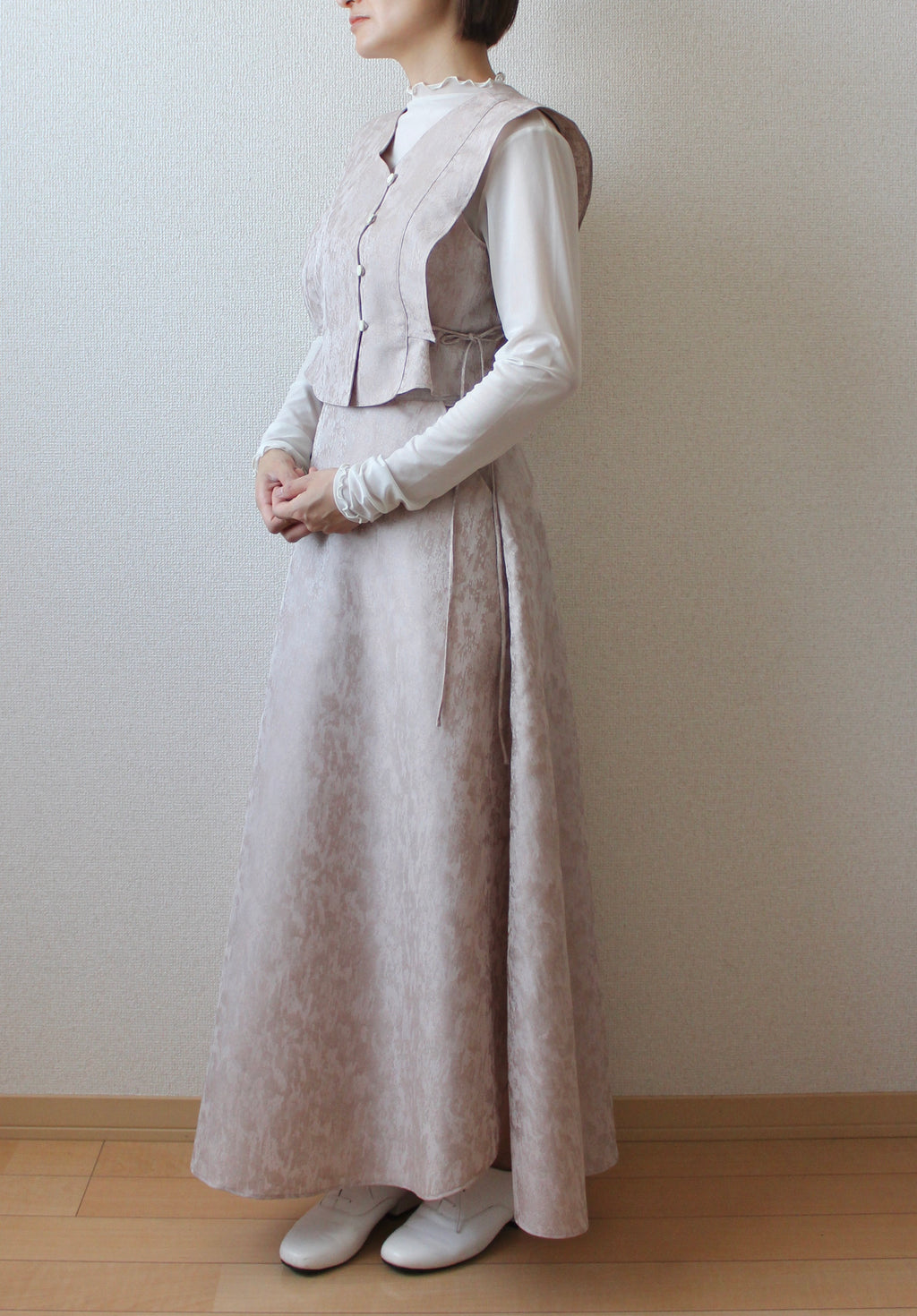 // semi flare skirt - milk tea - 【10月中旬〜下旬お届け予定】