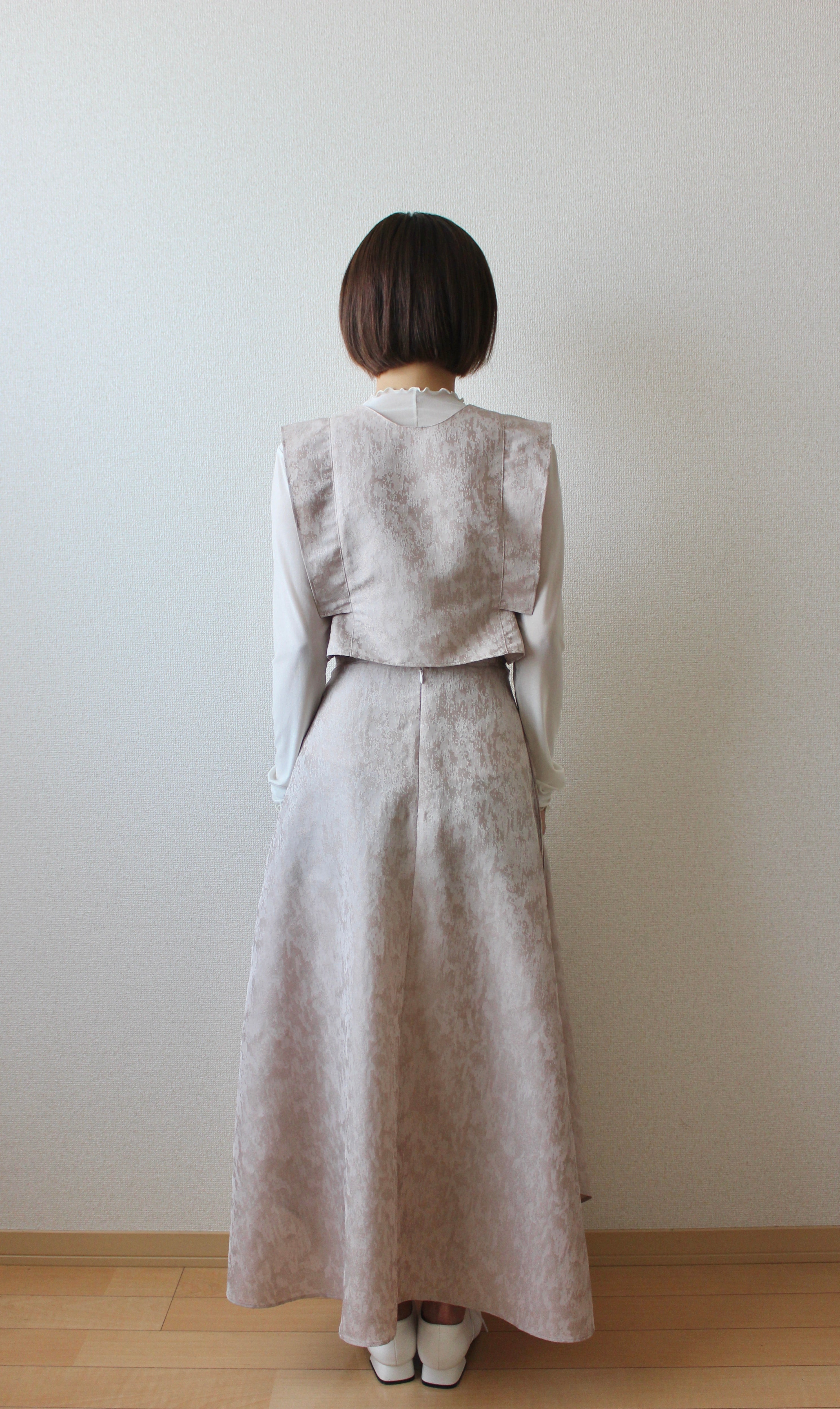 // semi flare skirt - milk tea - 【10月中旬〜下旬お届け予定】