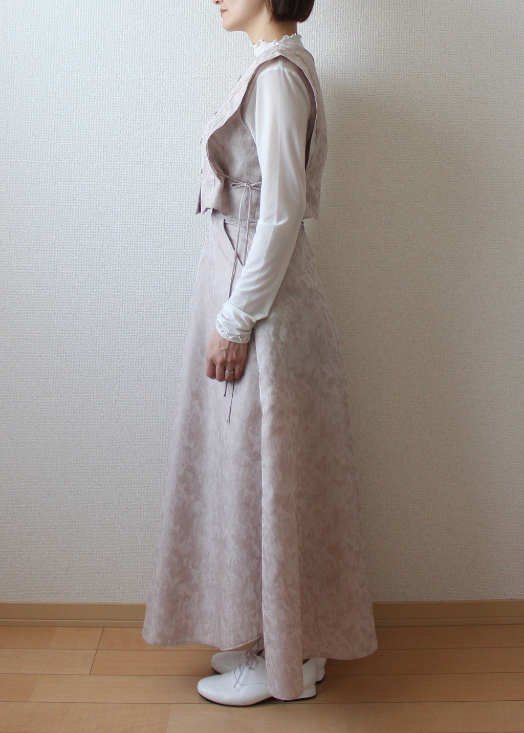 // semi flare skirt - milk tea - 【10月中旬〜下旬お届け予定】