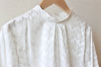 // wave collar blouse - white - 【12月下旬〜1月中旬お届け予定】