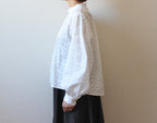 // wave collar blouse - white - 【12月下旬〜1月中旬お届け予定】