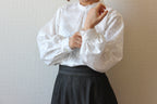// wave collar blouse - white - 【12月下旬〜1月中旬お届け予定】