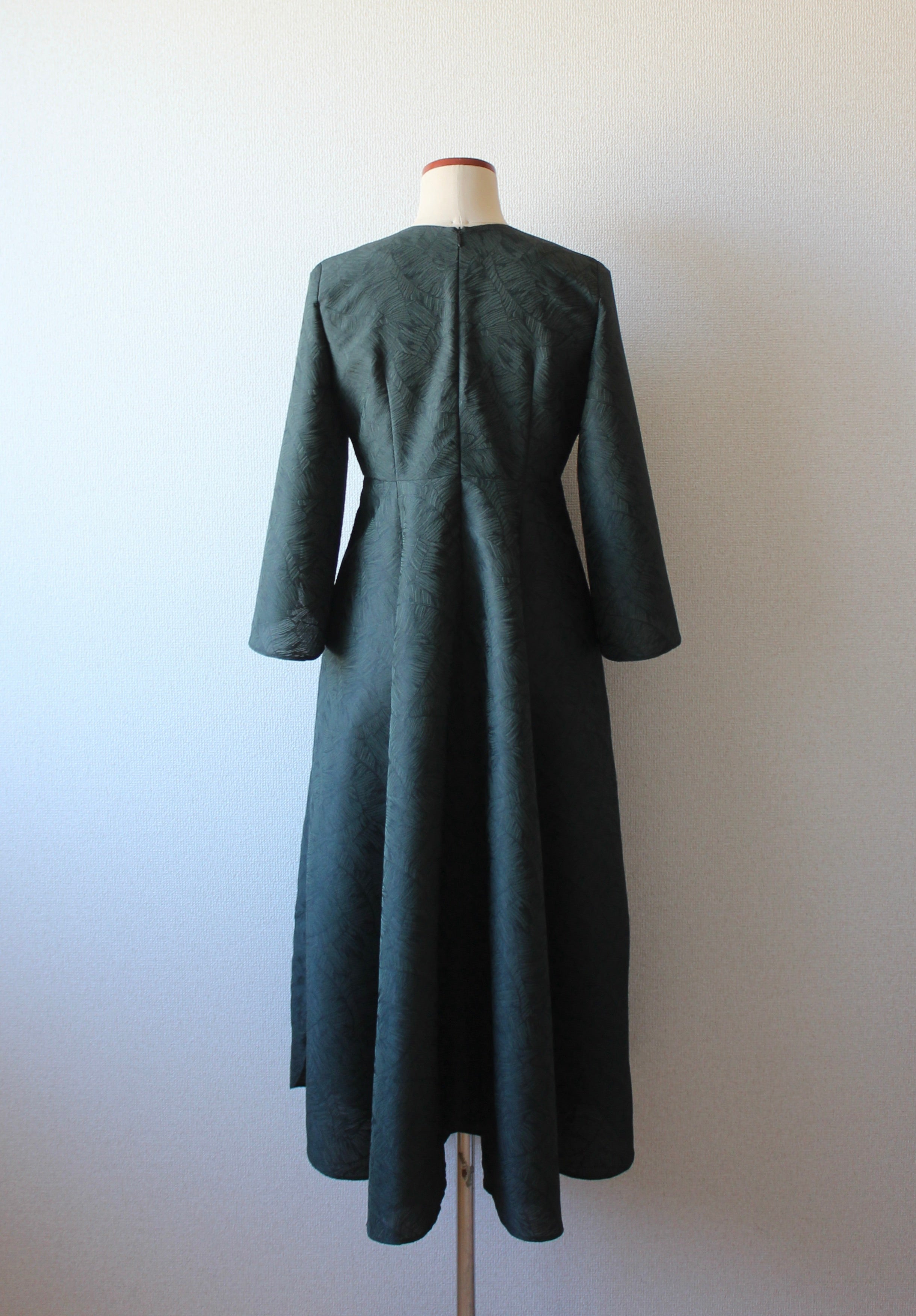 // stem sleeve dress - forest green - 【10月中旬〜下旬お届け予定】