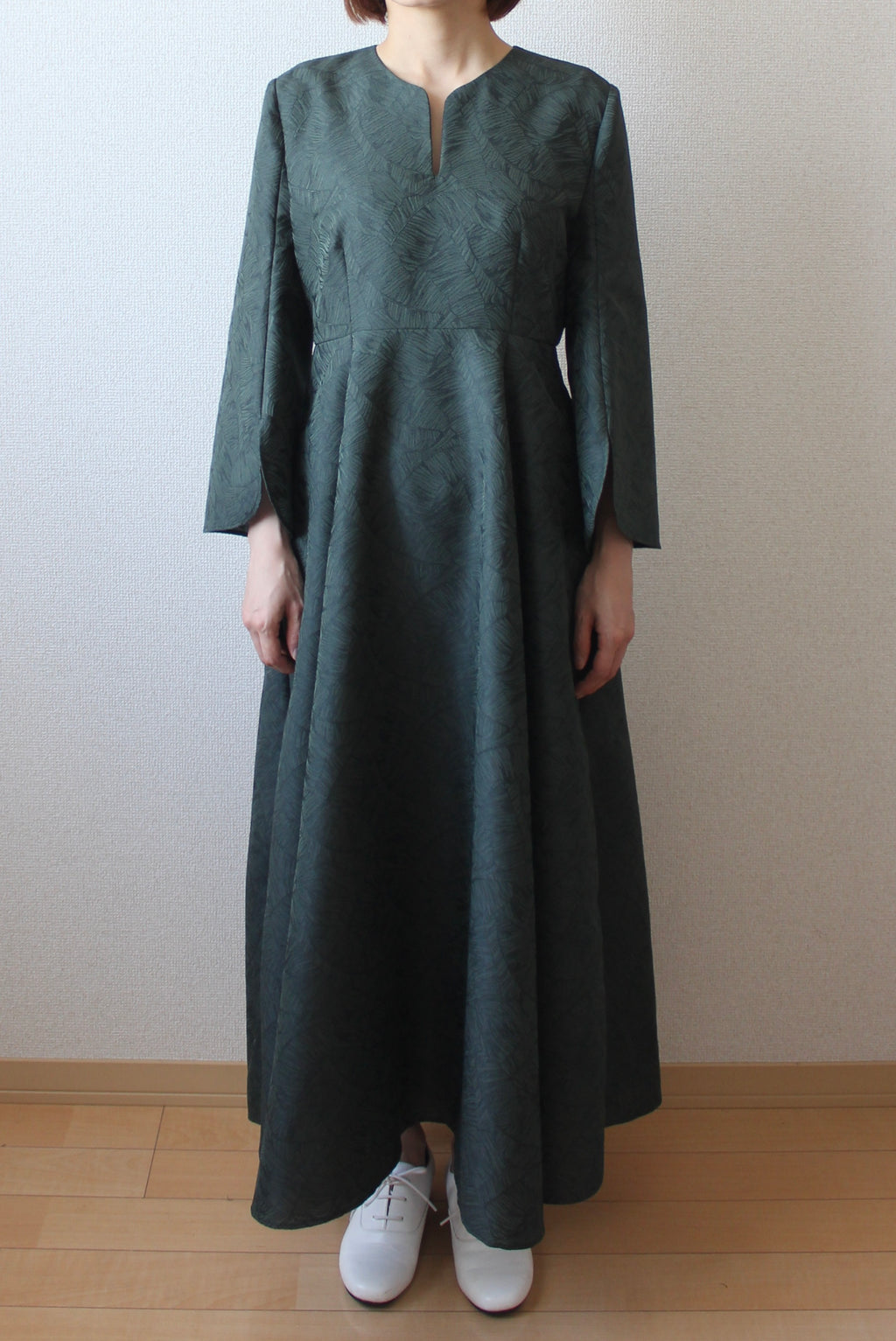 【遠隔試着】// stem sleeve dress - forest green -