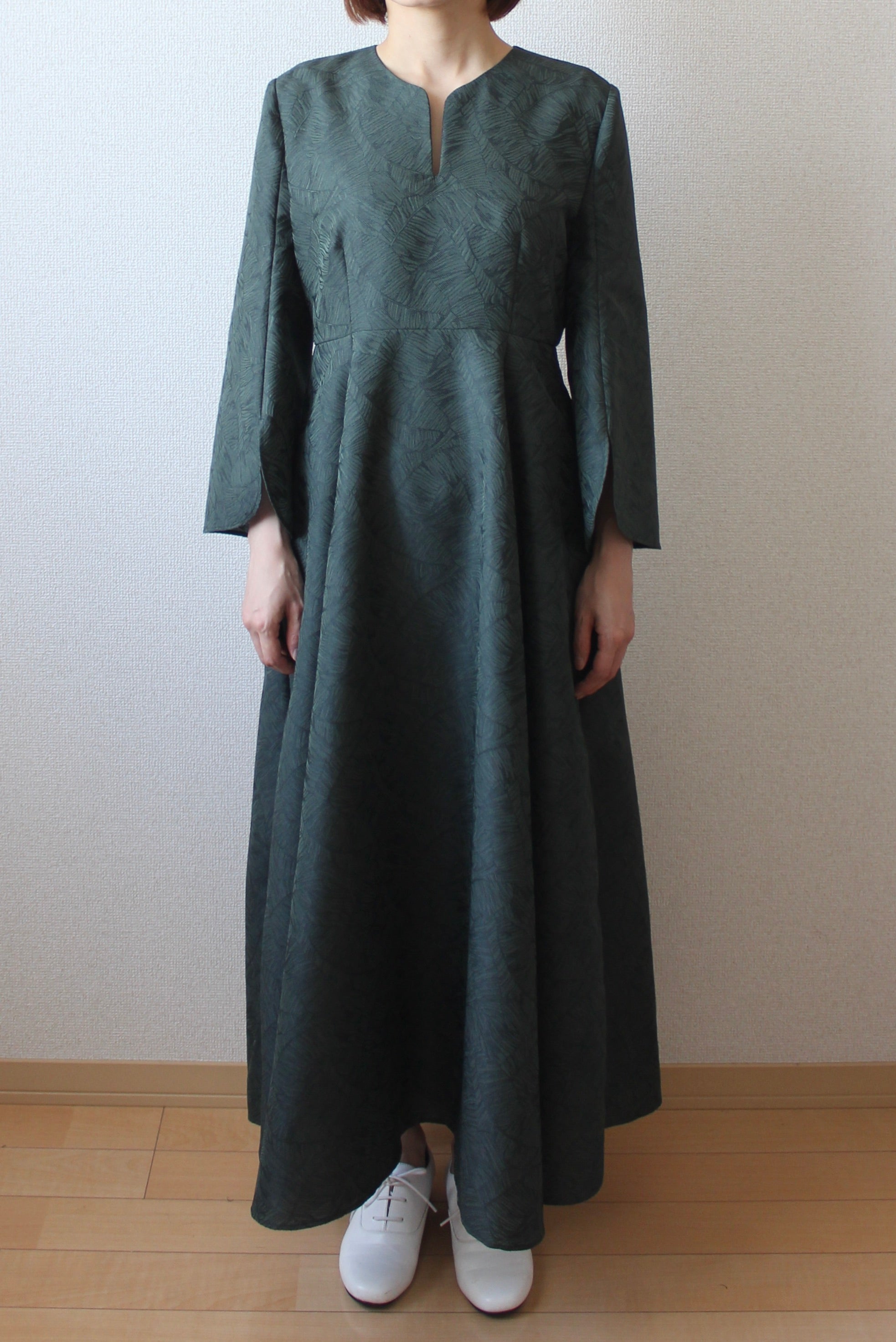 【遠隔試着】// stem sleeve dress - forest green -