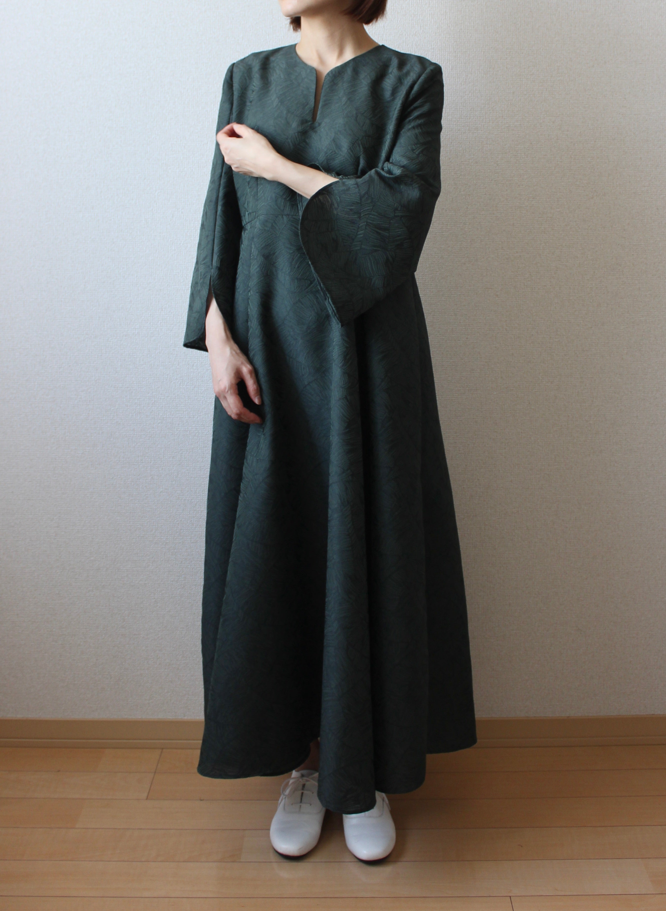 【遠隔試着】// stem sleeve dress - forest green -