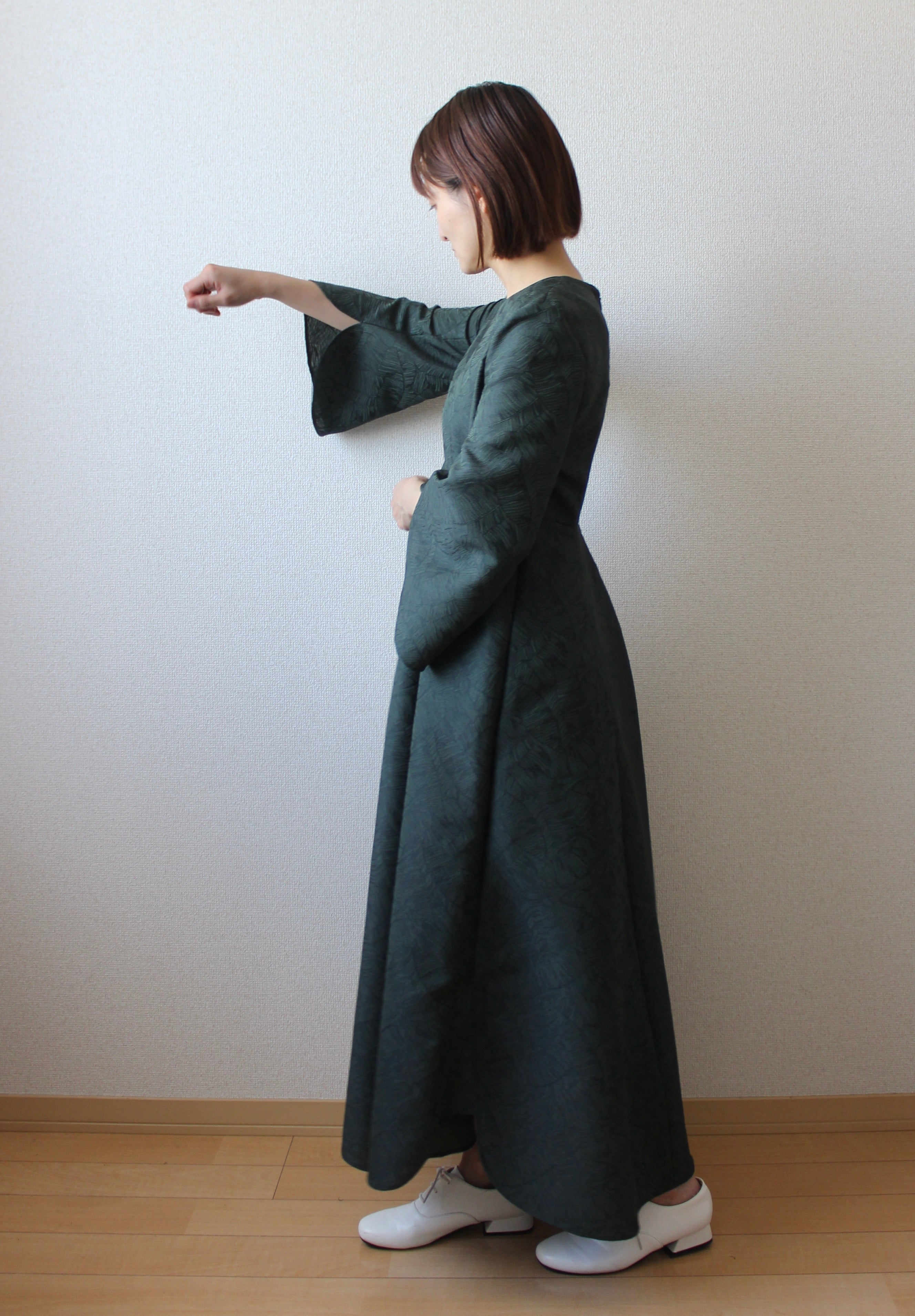 【遠隔試着】// stem sleeve dress - forest green -