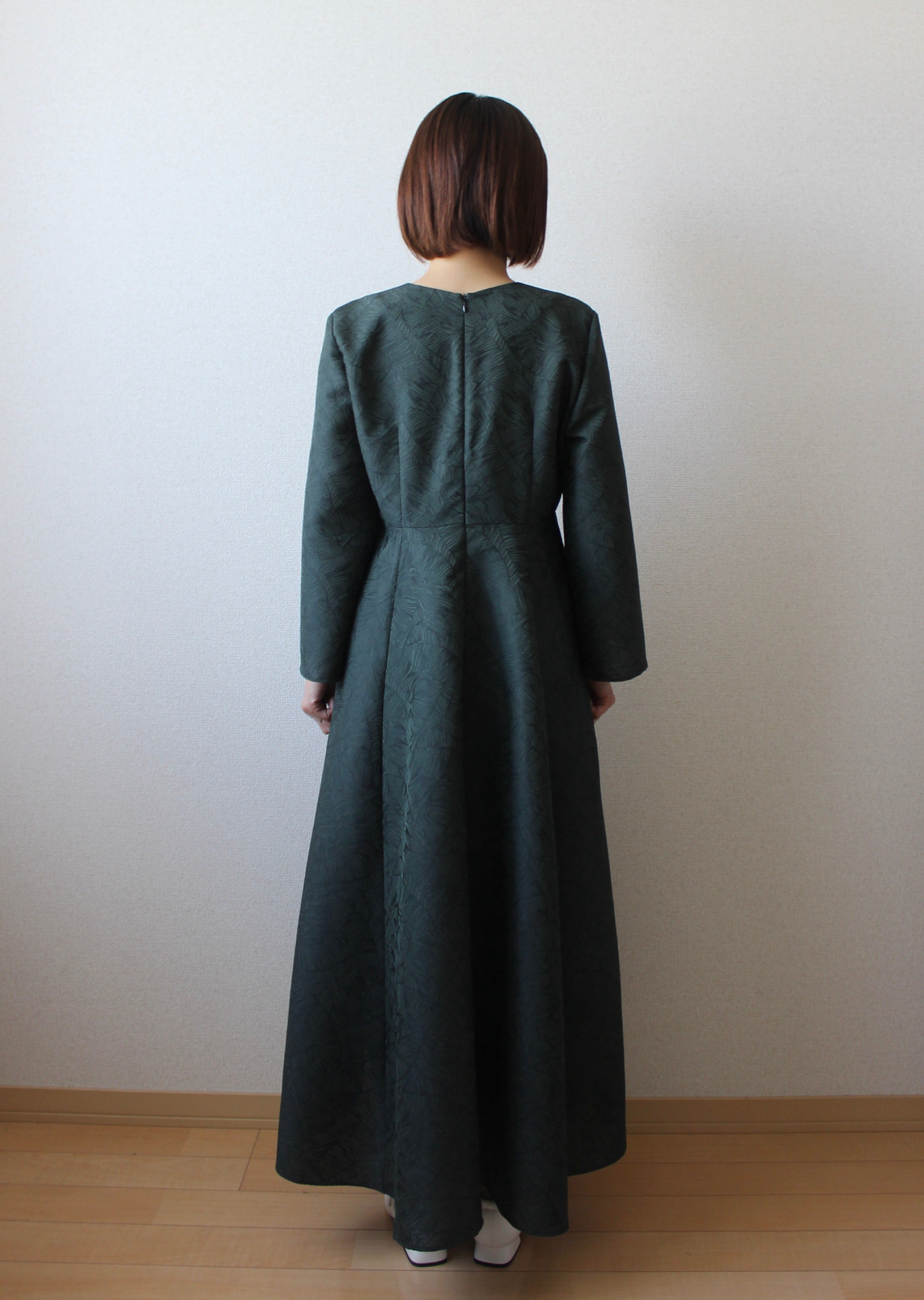 ワンピース makusa stem sleeve dress forest green stem sleeve dress - forest green - 【12月中旬〜下旬お届け予定