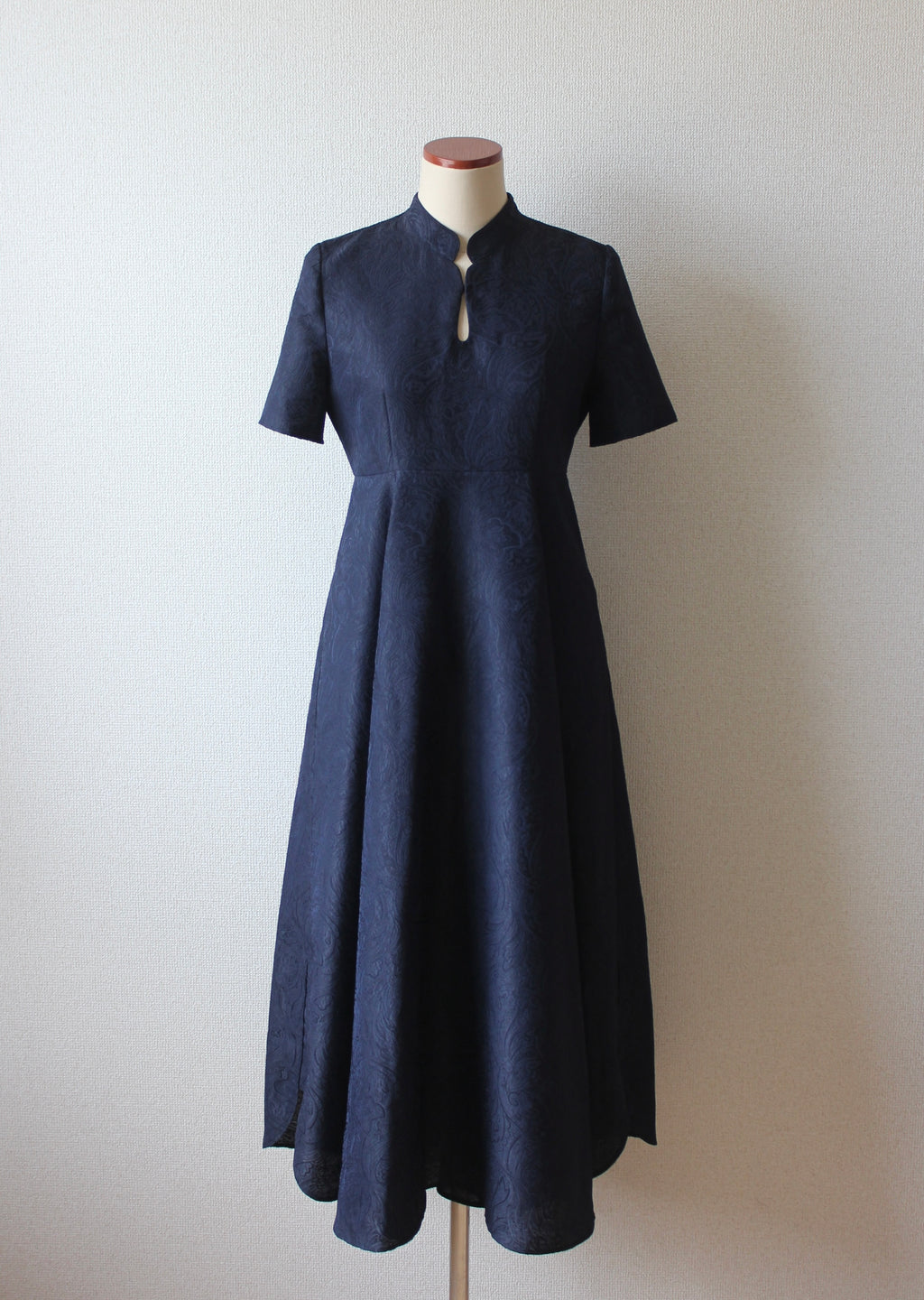 // gourd neck one piece - navy - 【12月下旬〜1月中旬お届け予定】