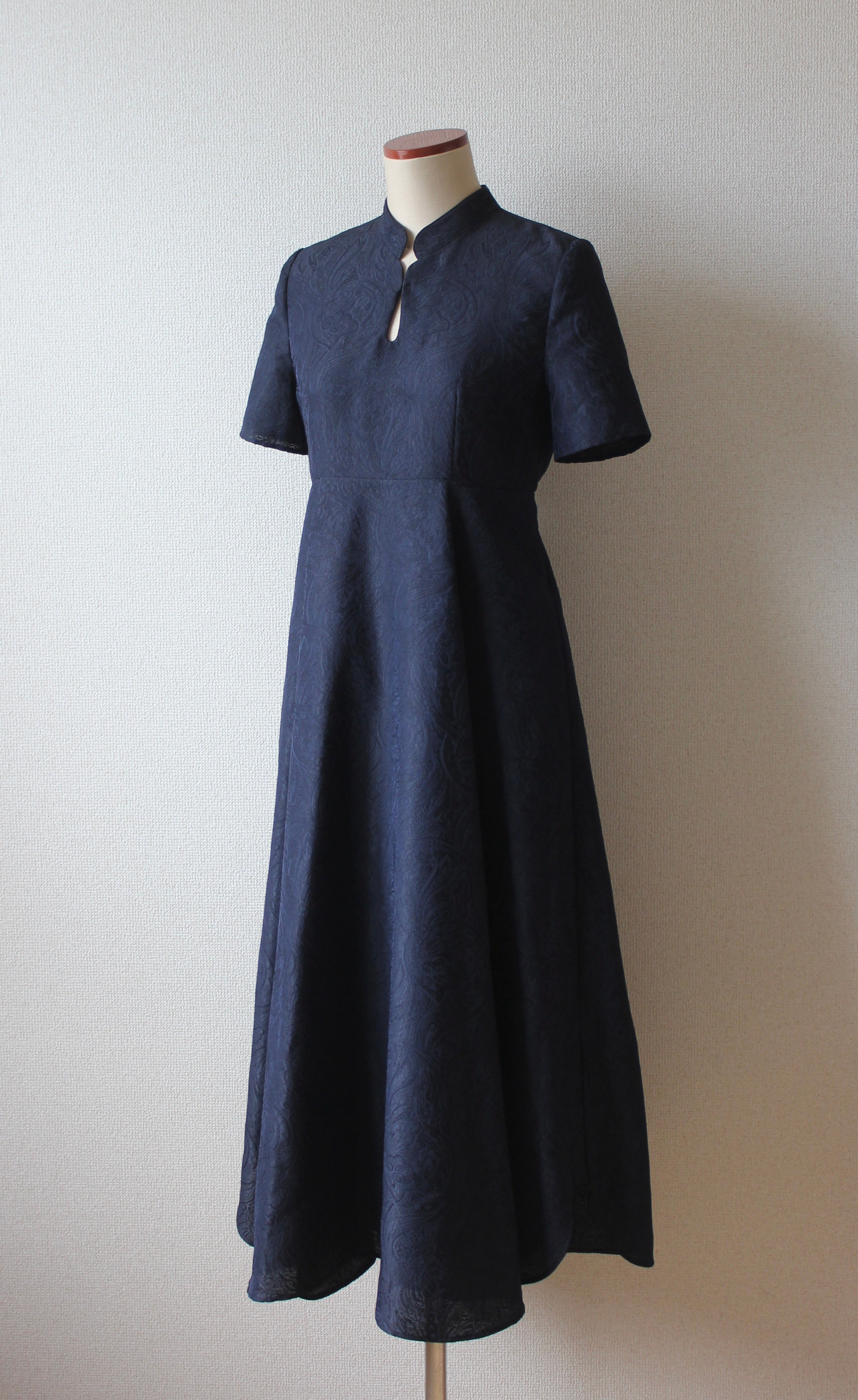 // gourd neck one piece - navy - 【10月中旬〜下旬お届け予定】