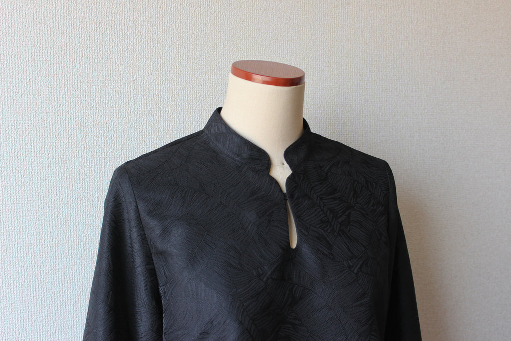 【遠隔試着】// gourd neck blouse (long sleeve) - black -